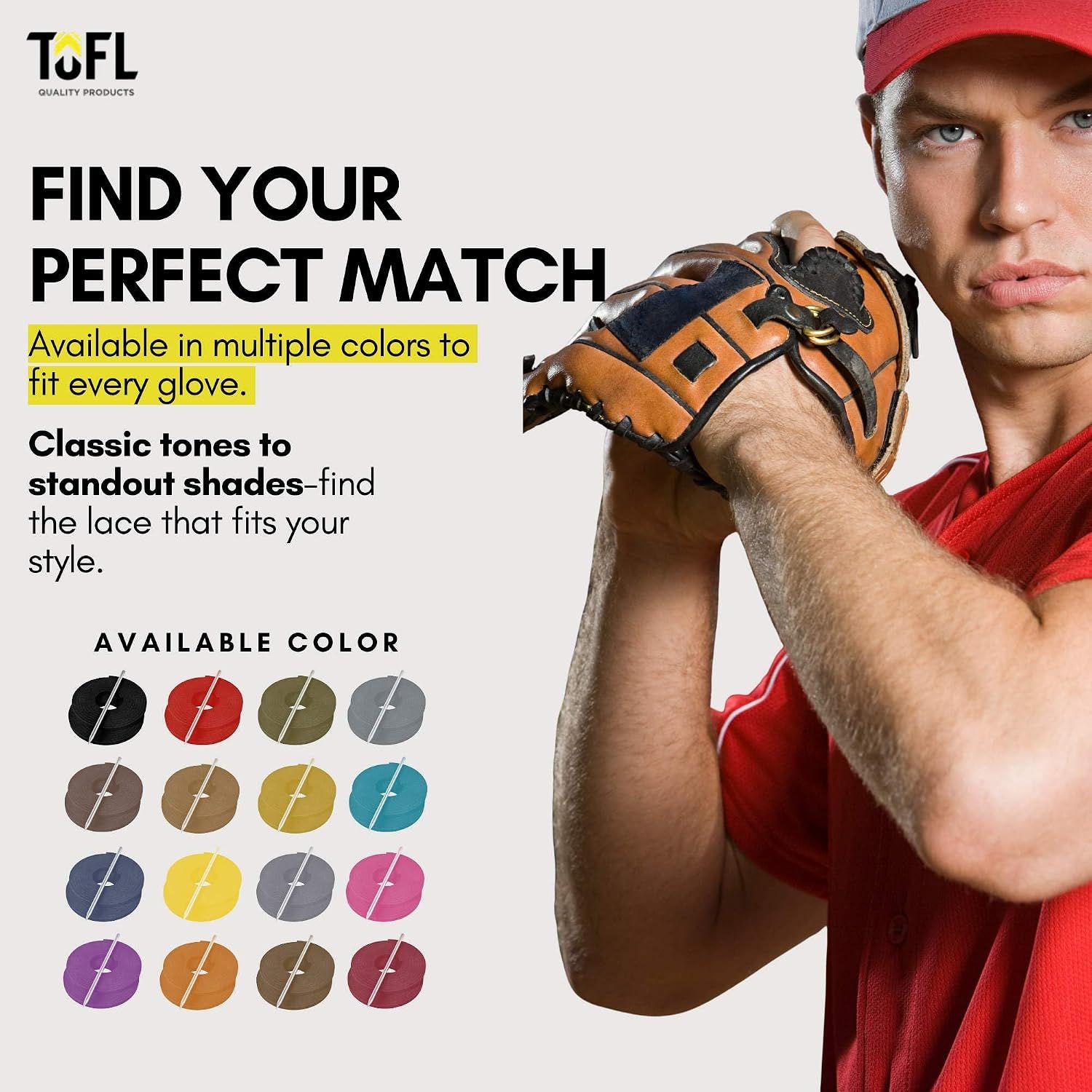 Showcases the brand's product line by displaying all available color options, helping customers find the perfect match for their glove style.