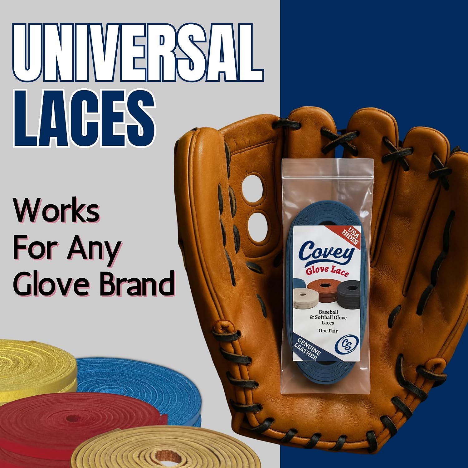 Communicates that the laces are universal and work with any glove brand, providing broad compatibility and reassurance to shoppers.