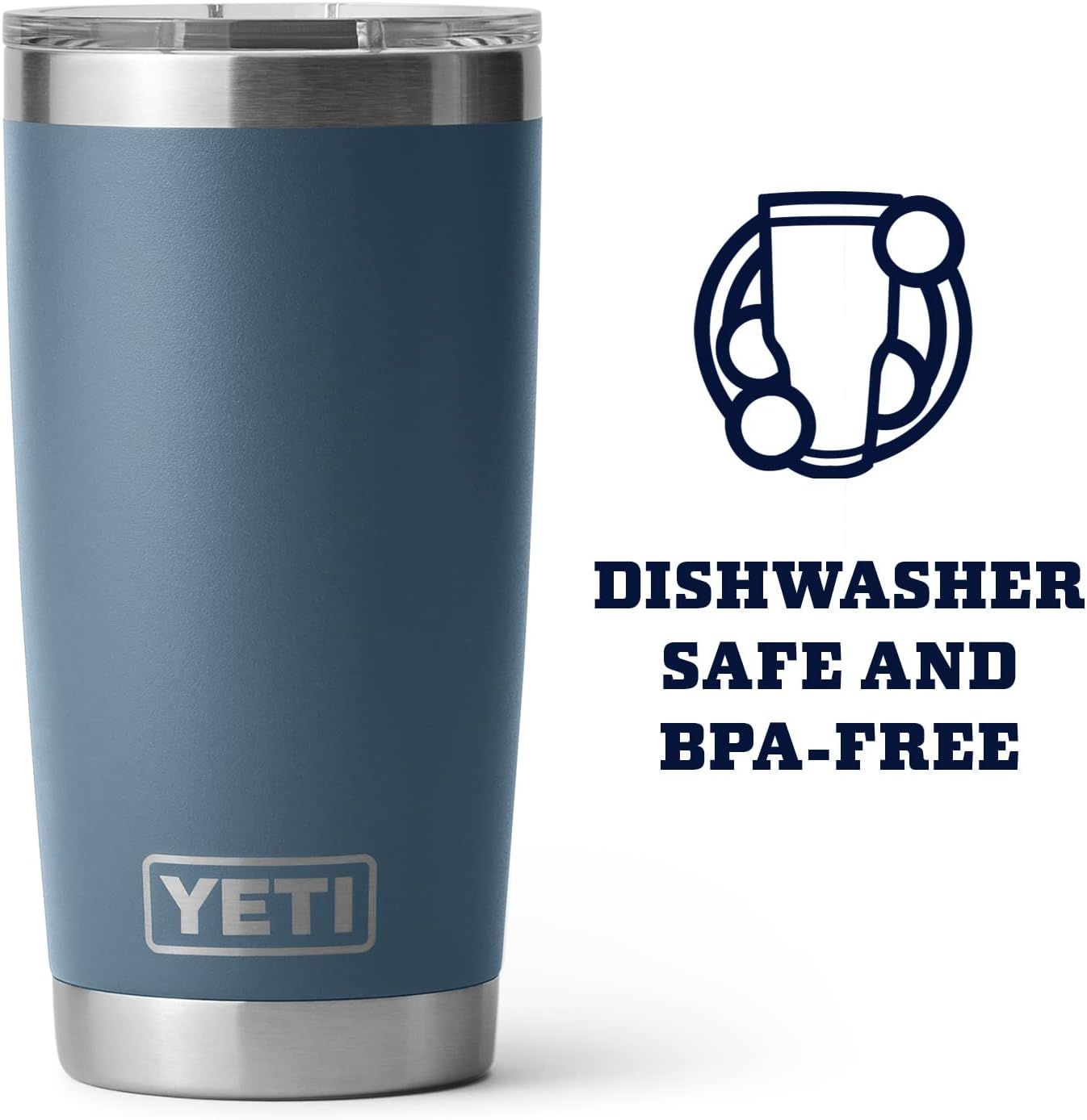 Communicates that the product is safe for dishwasher cleaning and free from harmful BPA chemicals, providing convenience and health reassurance to shoppers. Reassures shoppers that the tumbler is…