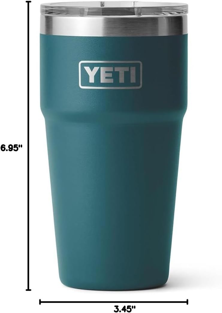 Shows the exact height and width measurements of the tumbler to help shoppers understand the physical size and ensure it fits their needs.