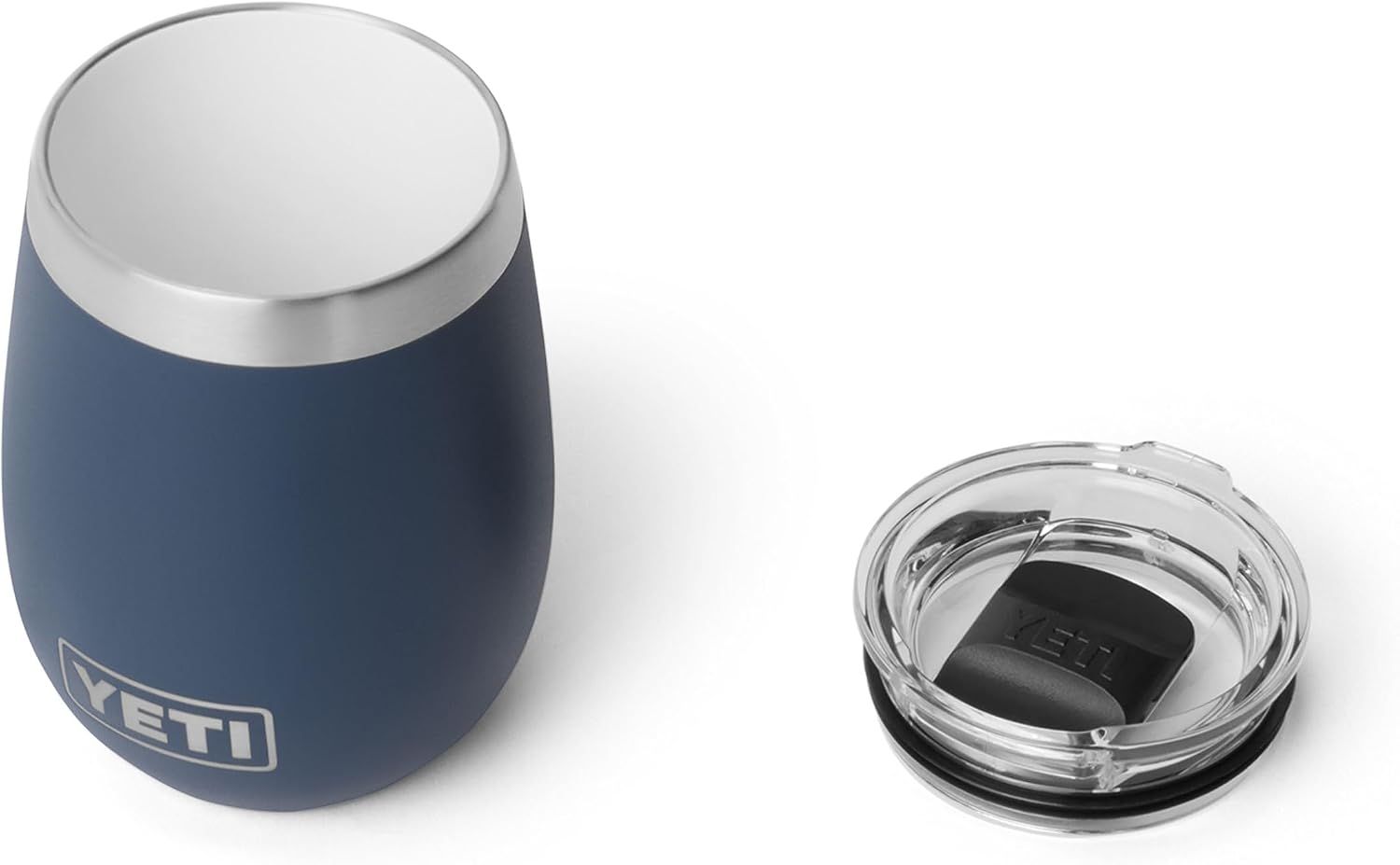Shows the customer what is included with the product purchase: the insulated tumbler and its clear lid with seal.