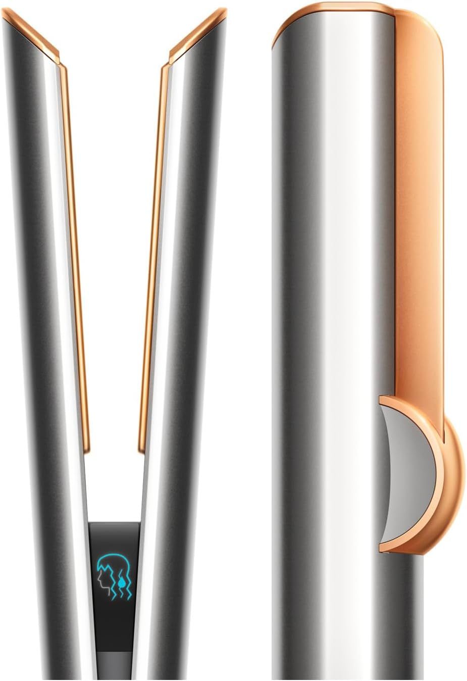 Highlights the internal ionic technology and structural design of the hair styling tool to communicate advanced engineering and hair care benefits.