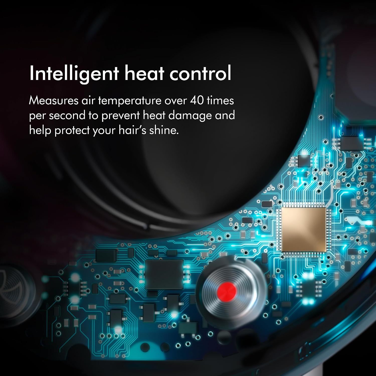 Highlights the advanced heat control technology that measures temperature 40 times per second to prevent heat damage and protect hair shine. Emphasizes the quantifiable performance of the…