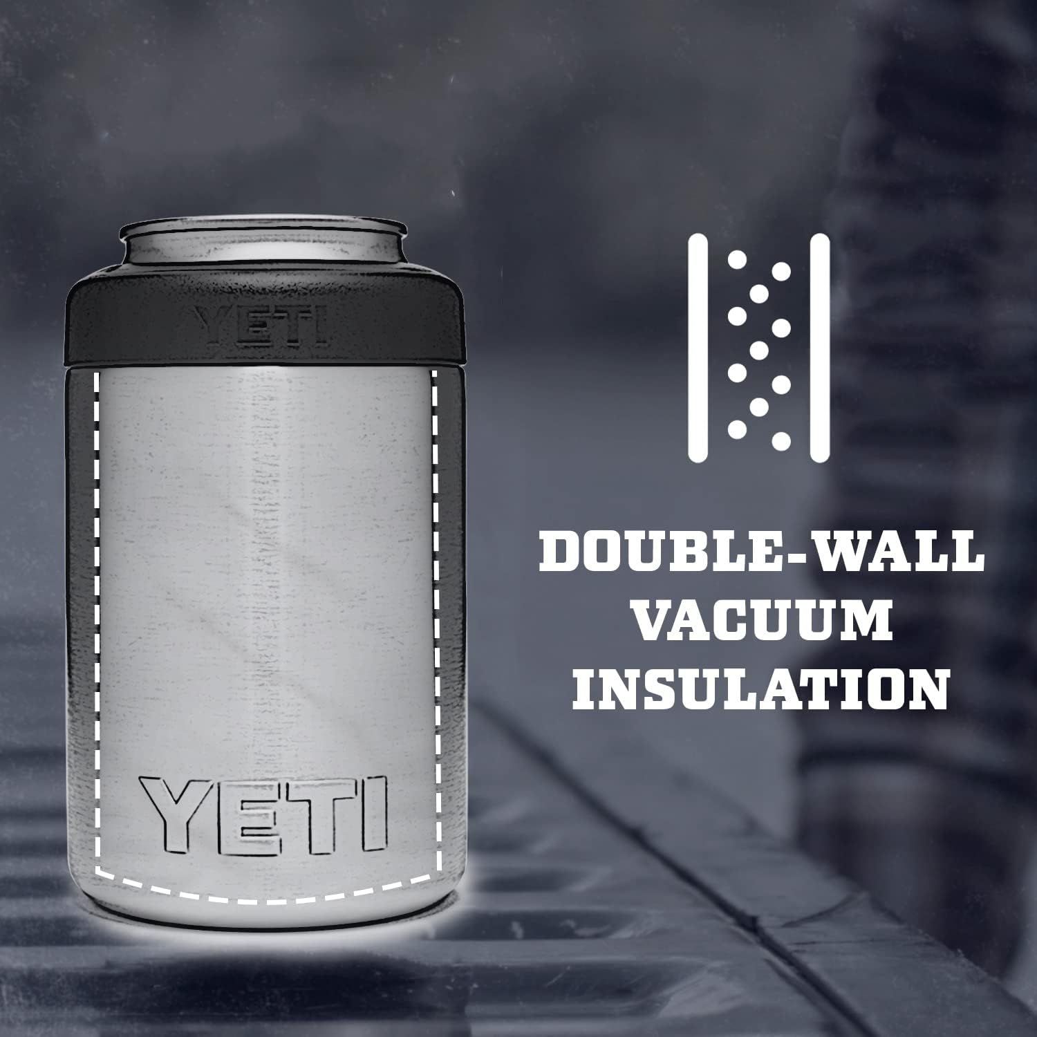 Highlights the product's insulation construction by showing the double-wall vacuum layer structure, reassuring shoppers about the product's ability to keep drinks cold. Communicates the core benefit…