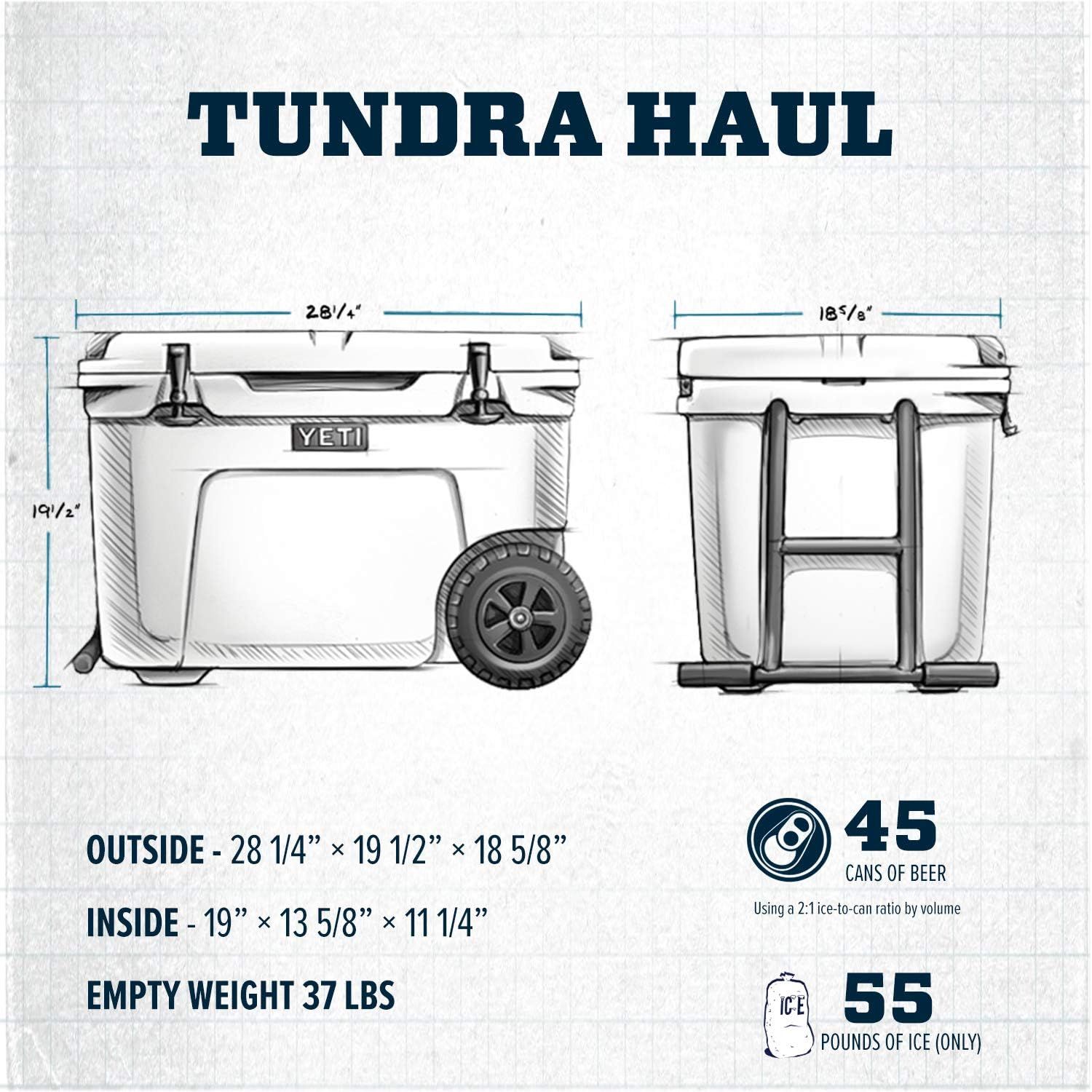 Provides exact physical dimensions (outside and inside measurements), empty weight, and capacity specifications to help shoppers understand the cooler's size and storage capability. Highlights the…