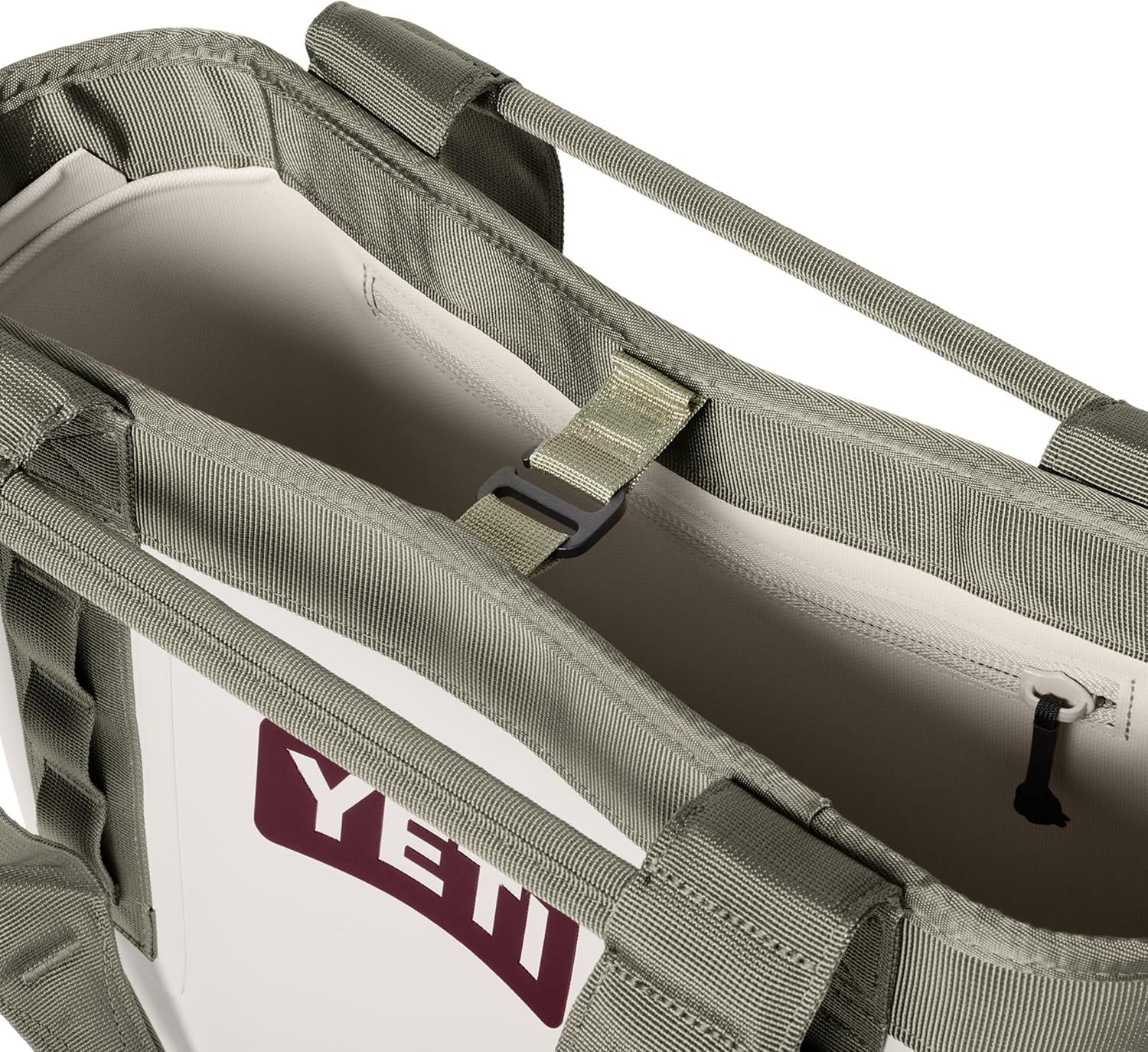 Displays a close-up detail of the bag's interior sleeve feature on a clean white background with no text or graphics.