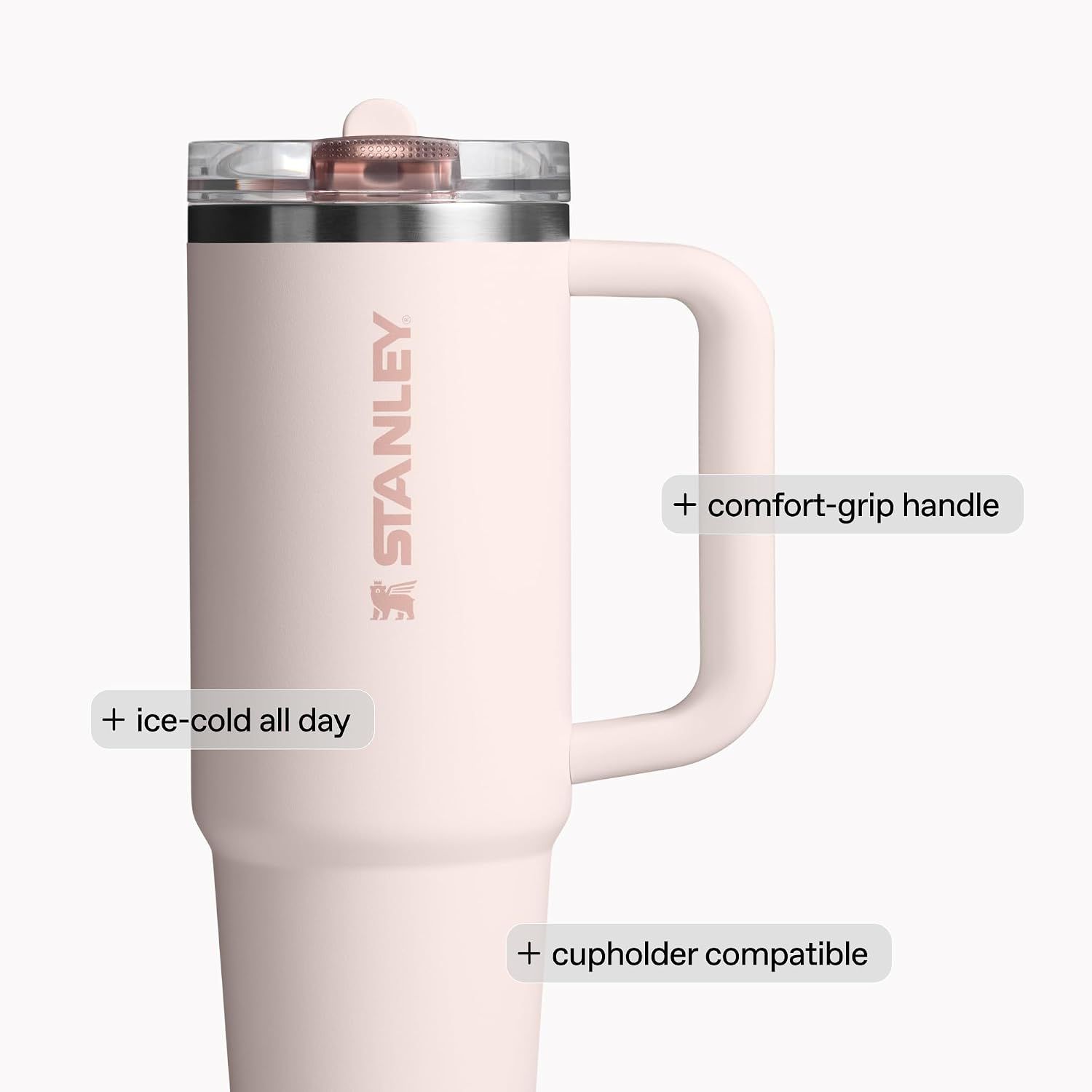 Highlights three key benefits in a segmented layout: temperature retention, ergonomic handle design, and vehicle compatibility to address multiple shopper needs.