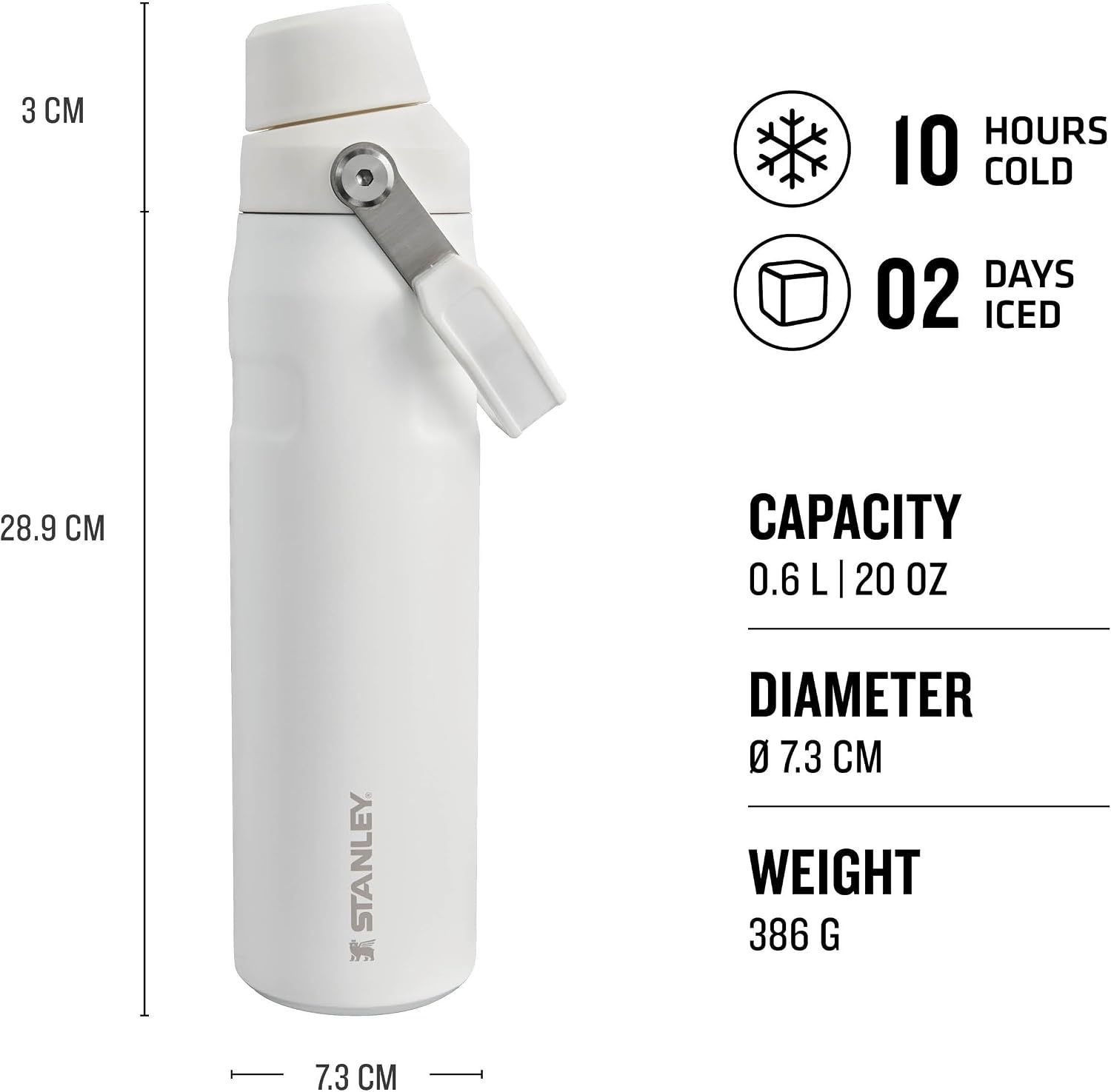 Provides exact measurements (height, diameter, weight, capacity) to help shoppers understand the physical size and volume of the bottle. Highlights the bottle's performance stats (10 hours cold, 2…