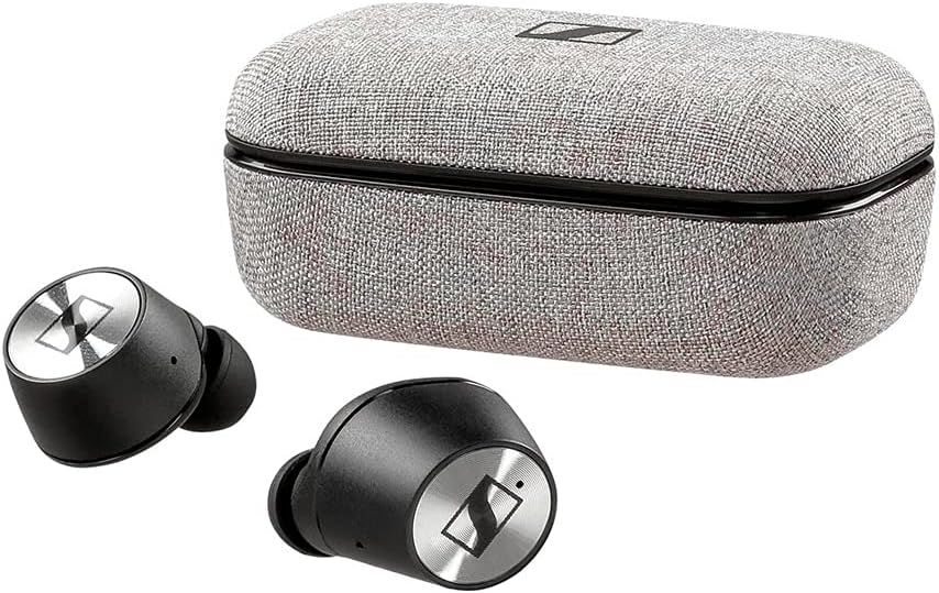 Shows the earbuds beside the charging case on a clean white background so shoppers can see the product clearly. No text or graphics are added.