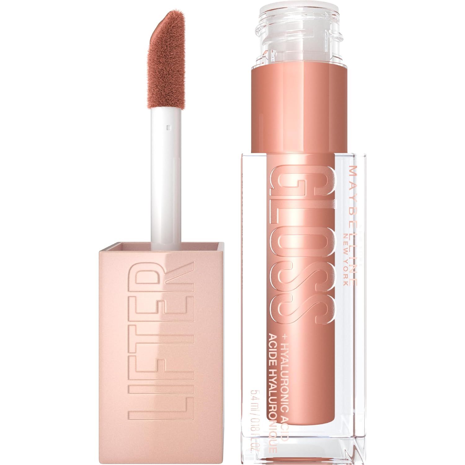 Clean catalog view of the gloss wand and tube so shoppers see the exact product.