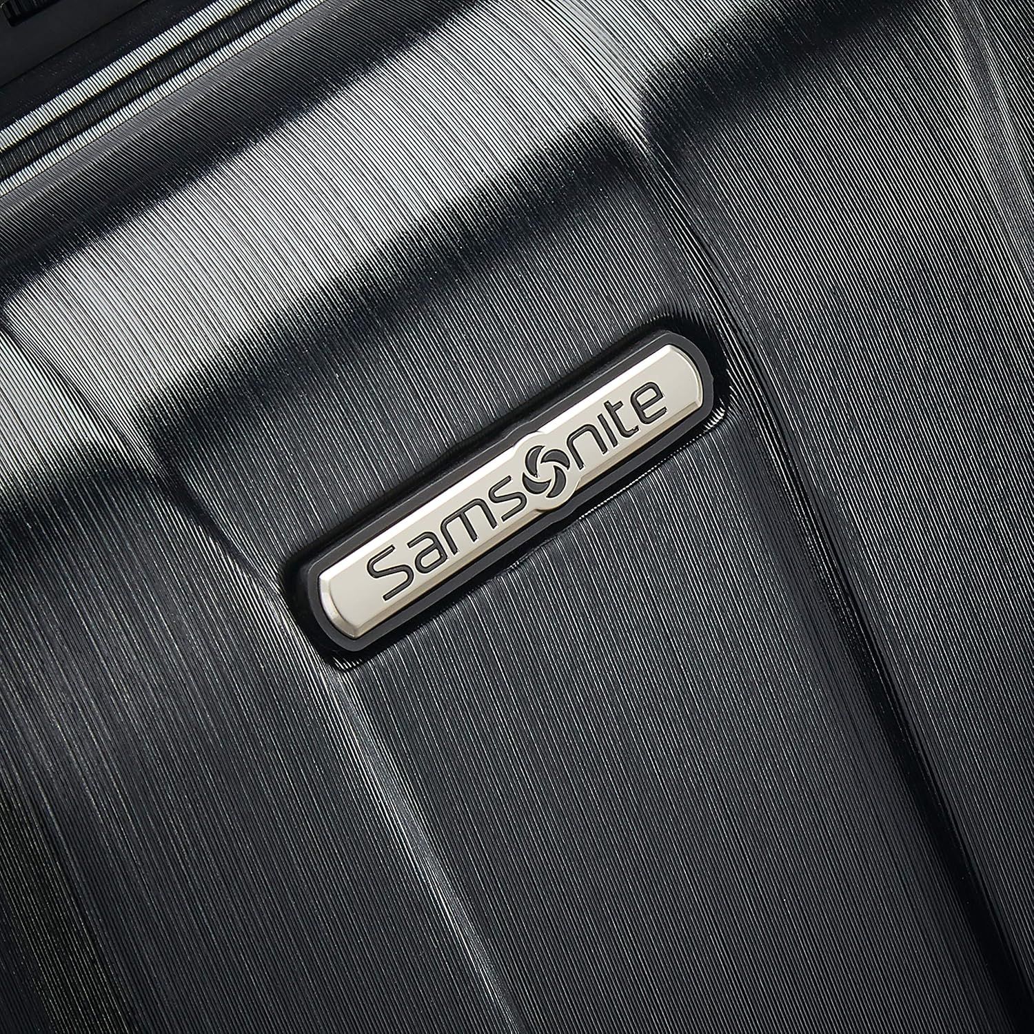 The enlarged Samsonite badge puts the brand name front and centre, signalling a established luggage maker worth trusting.