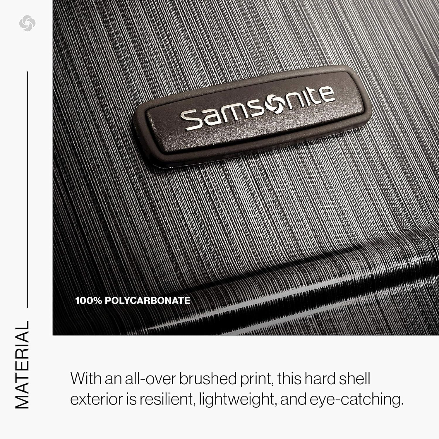 Close-up of the brushed polycarbonate shell shows the case is resilient, lightweight and good looking.