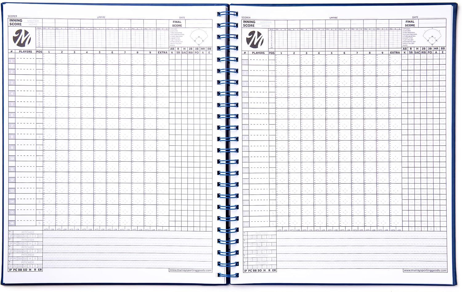 Shows both team scoring sheets open together so both teams can be recorded without flipping pages.