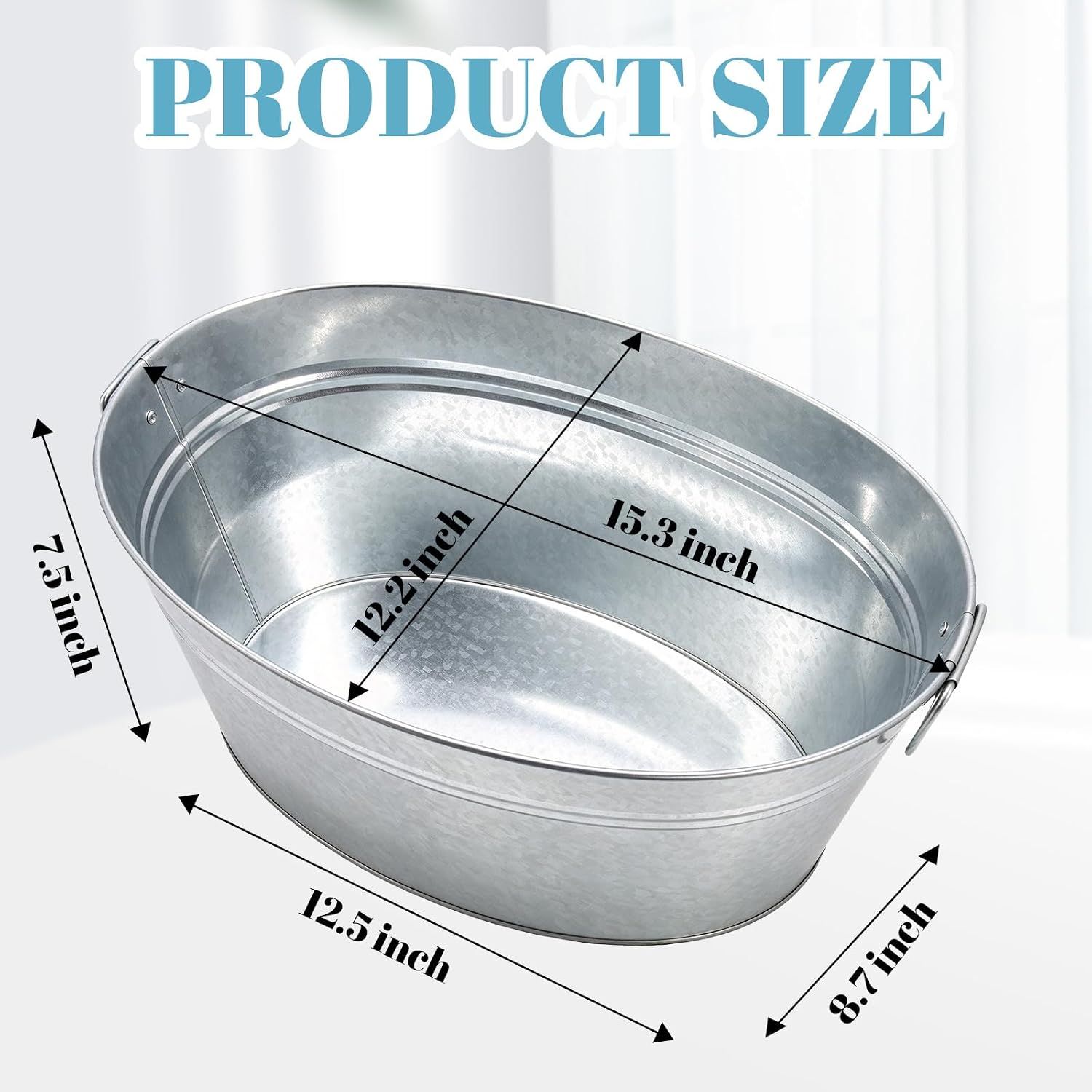 Shows the exact physical dimensions of the tub so shoppers can judge whether it fits their space and needs.