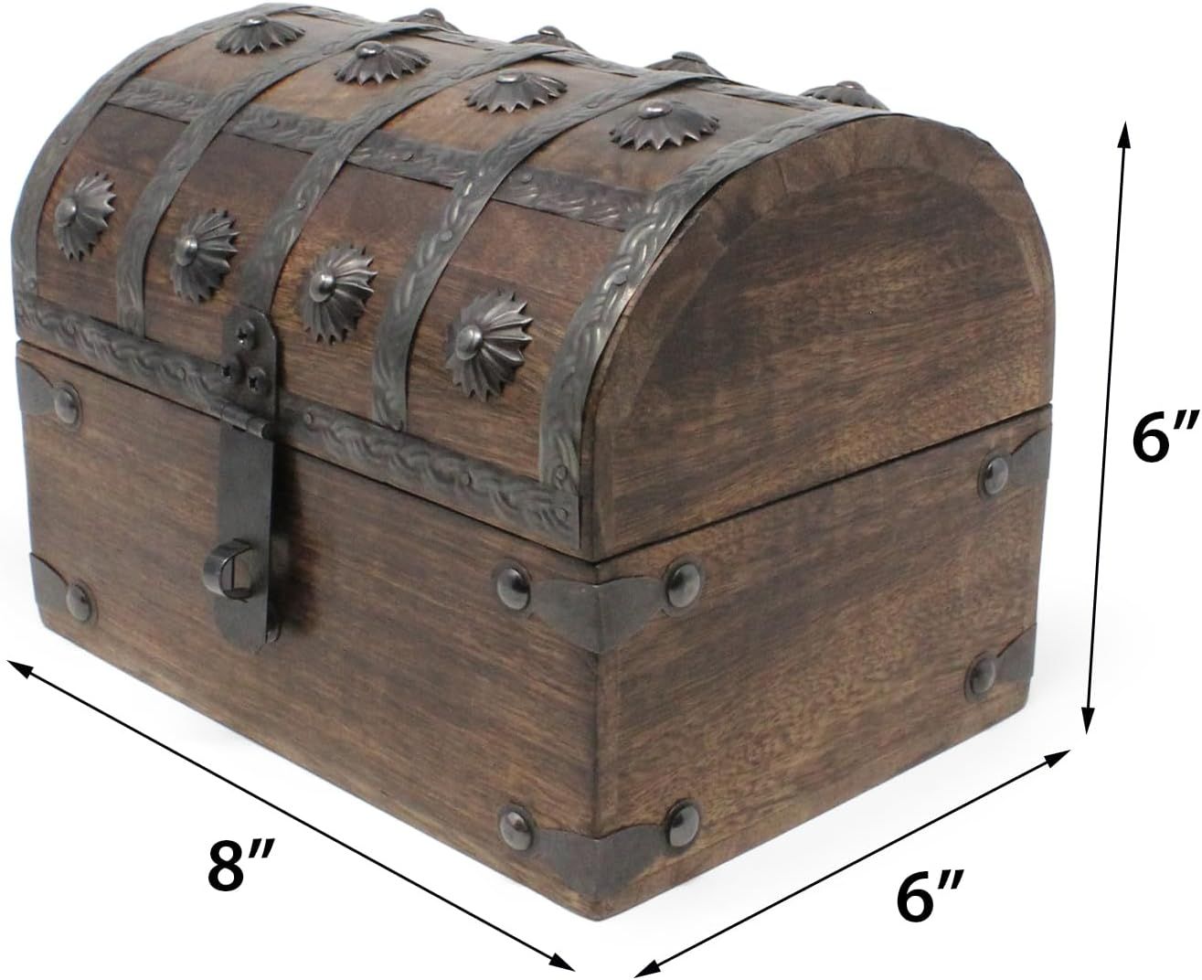 Shows the exact dimensions of the chest so shoppers know its physical size before buying.