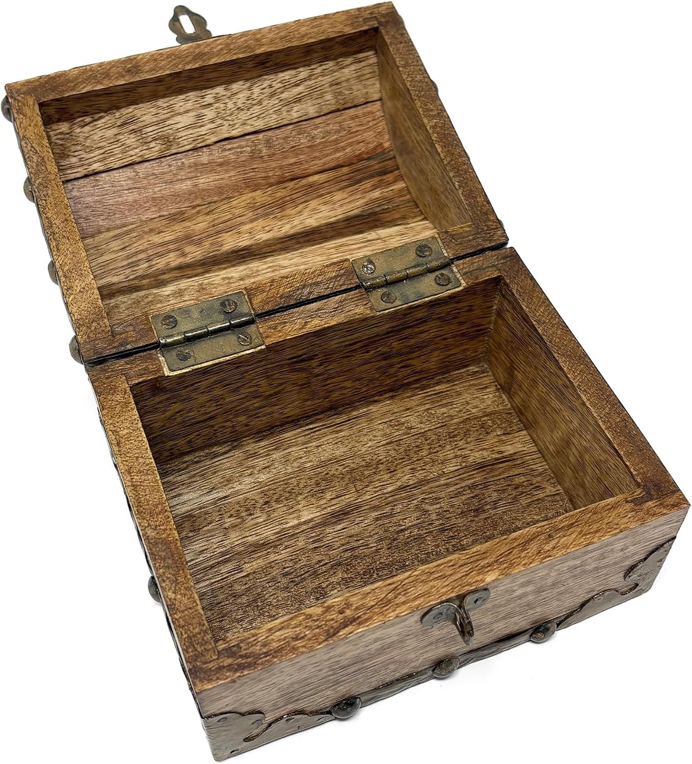 Shows the open interior and hinged lid to communicate ample storage space inside.