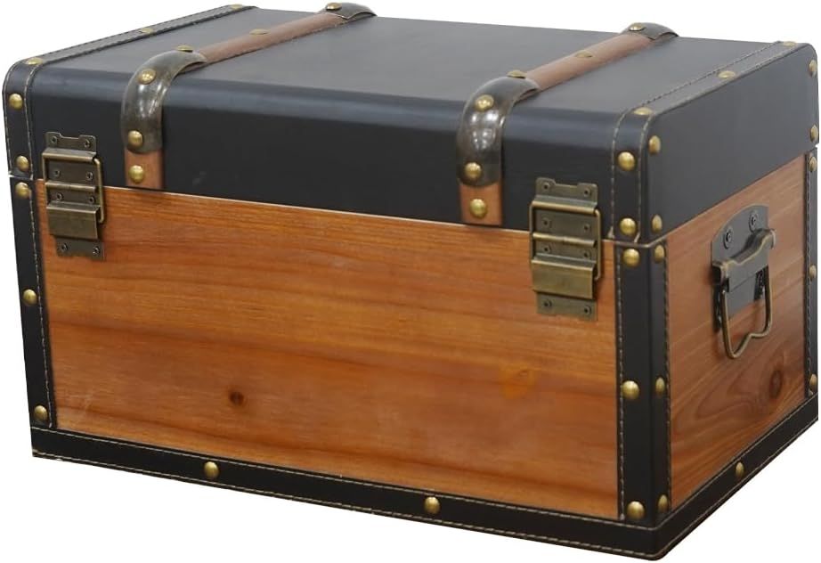 Shows the side latches and sturdy construction that keep the trunk closed and secure.
