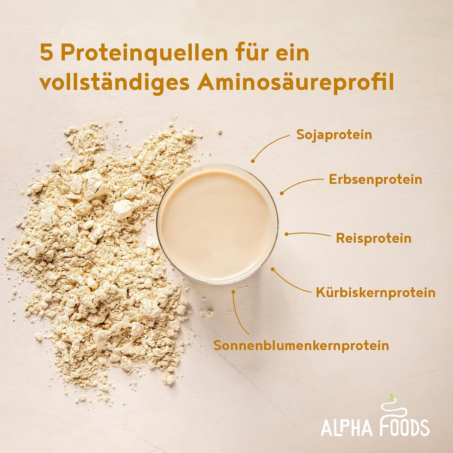 Shows five plant protein sources that together provide a complete amino acid profile.