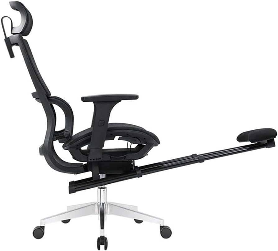 Shows the chair with its extended footrest so shoppers see the built-in leg rest for relaxed reclining. Shows the full extended length of the chair and footrest to indicate the overall footprint.