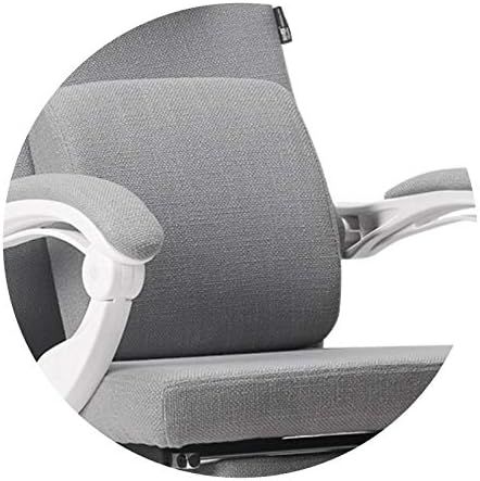 Close-up zoom of the fabric backrest and armrest to convey soft, supportive material quality.