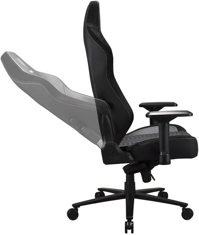 Demonstrates the backrest reclining range to show comfort during breaks and relaxed sitting.