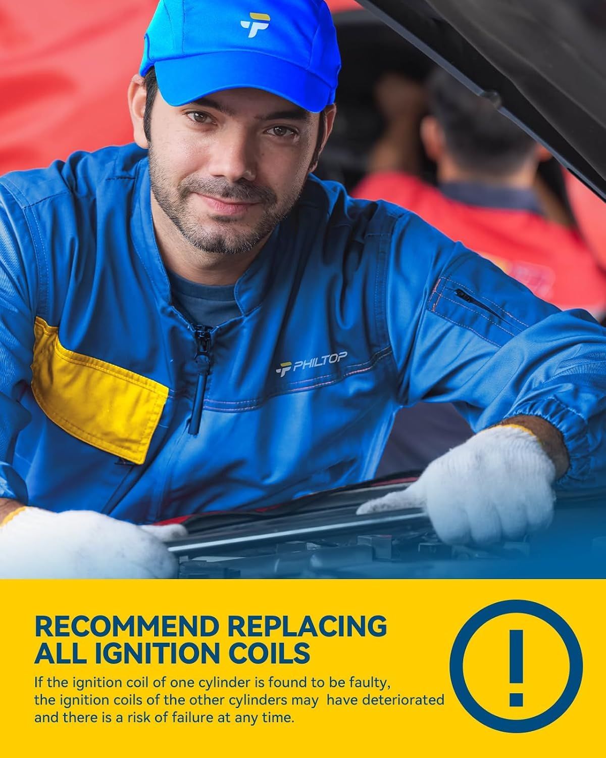 Warns that faulty coils may signal deterioration in others and encourages full set replacement to avoid failure. Not applicable