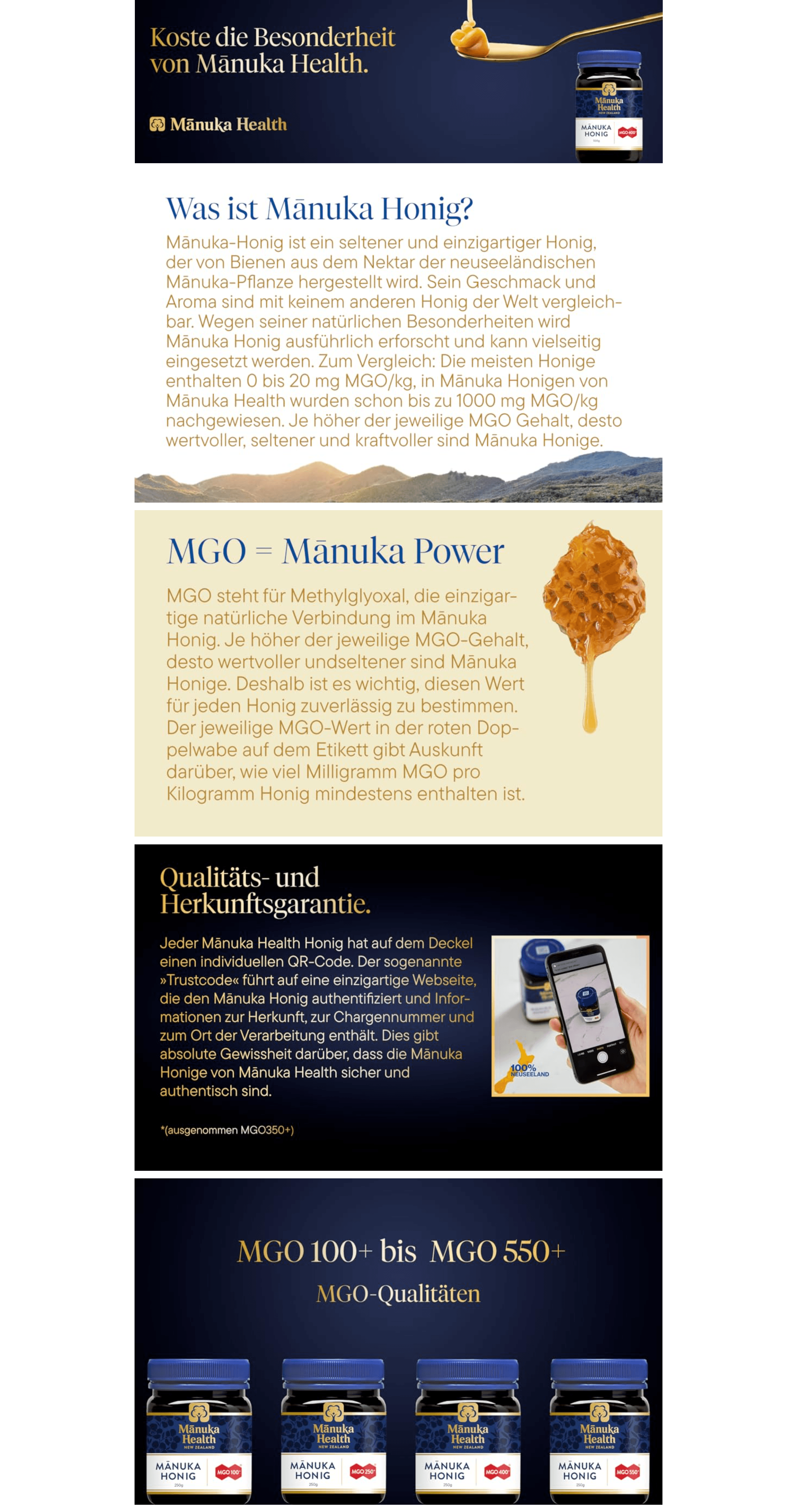 Premium A+ Content for Manuka Health MGO 550+ Manuka-Honig