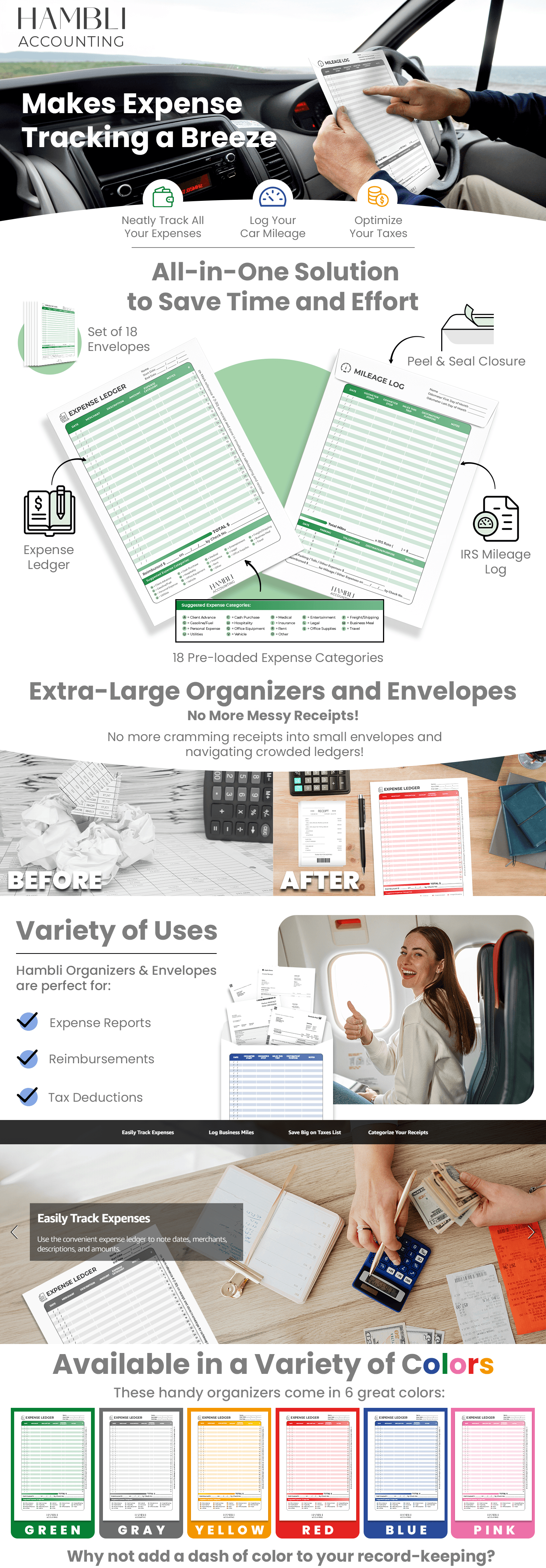 Premium A+ Content for Amazon.com : Extra Large Receipt Envelope & Receipts Organizer (Pack of 18)