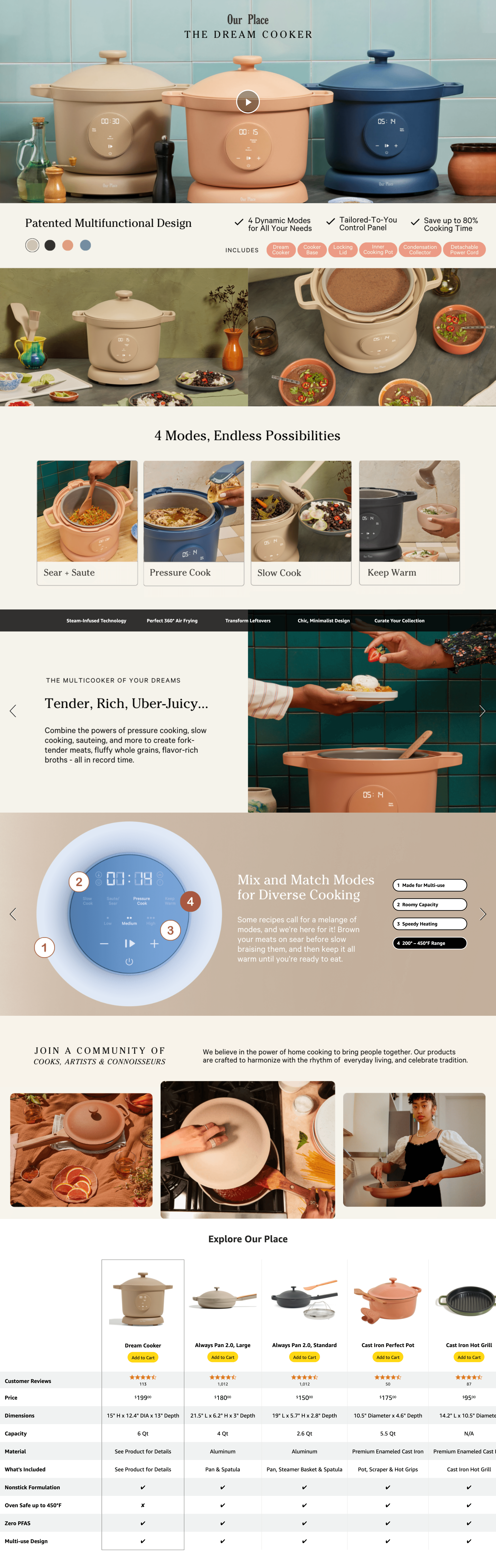 Premium A+ Content for Amazon.com: Our Place Dream Cooker