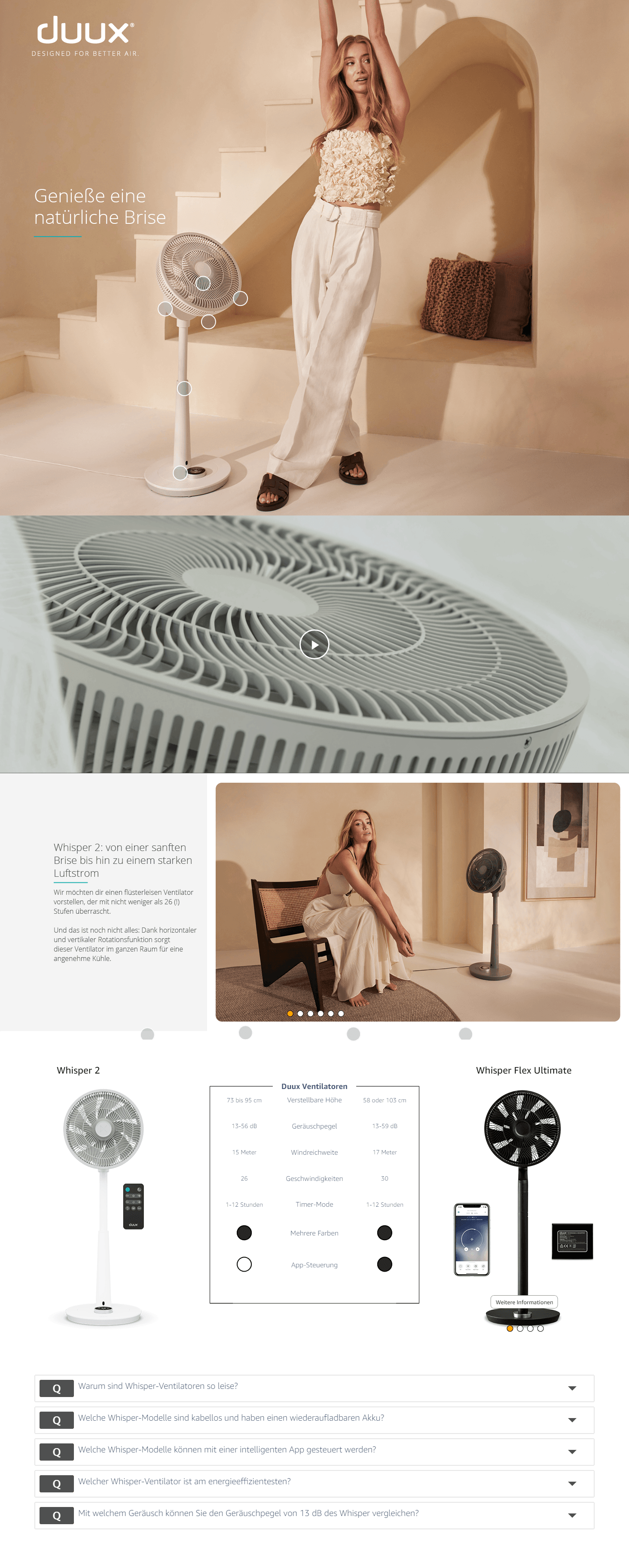 Premium A+ Content for Duux Whisper 2 Standventilator Leise