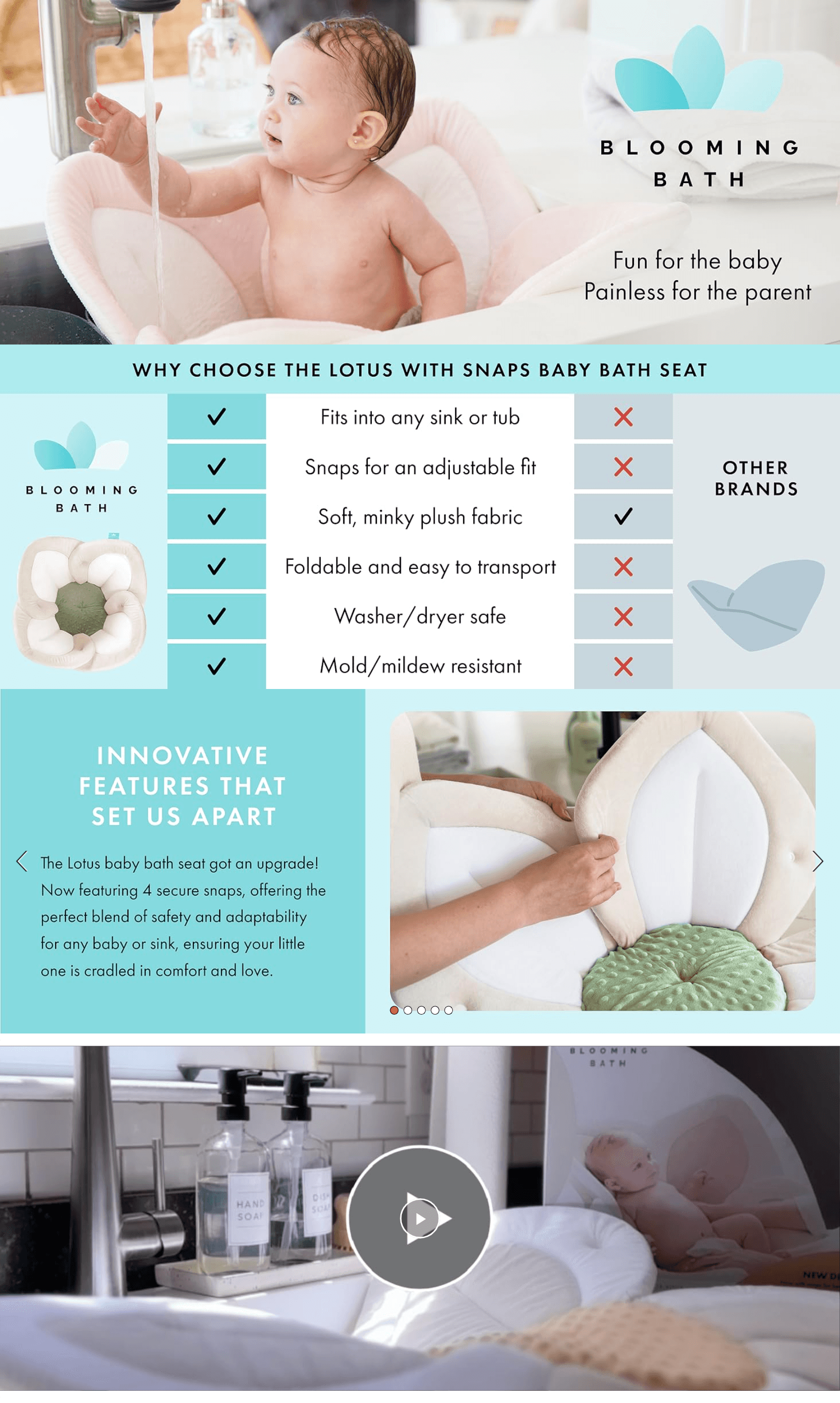 Premium A+ Content for Amazon.com: Blooming Bath Baby Bath Seat