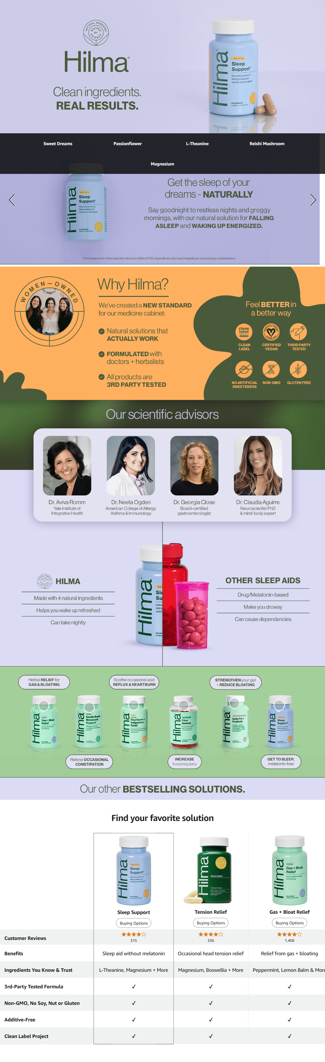 Premium A+ Content for Amazon.com: Hilma Sleep Aid Formulated with Magnesium & L-Theanine