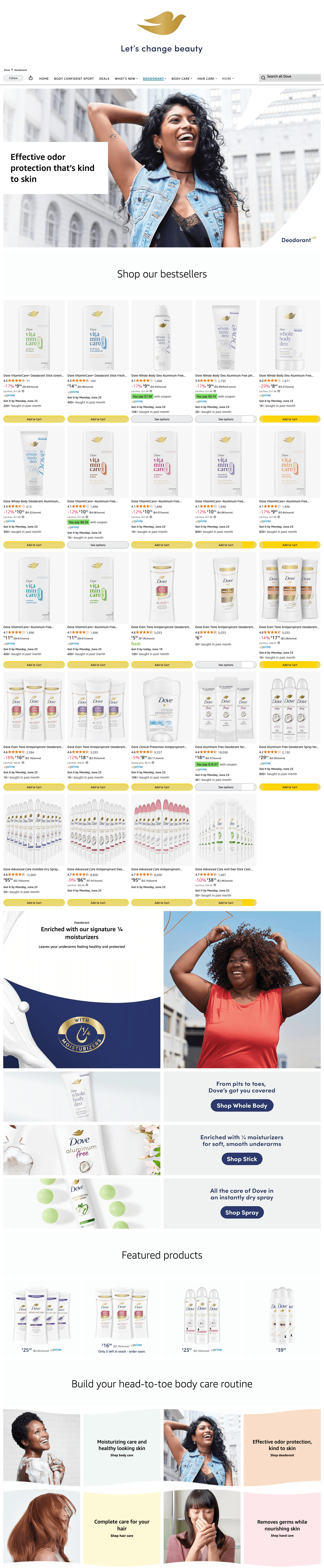 Brand Store for Amazon.com: Dove: Deodorant