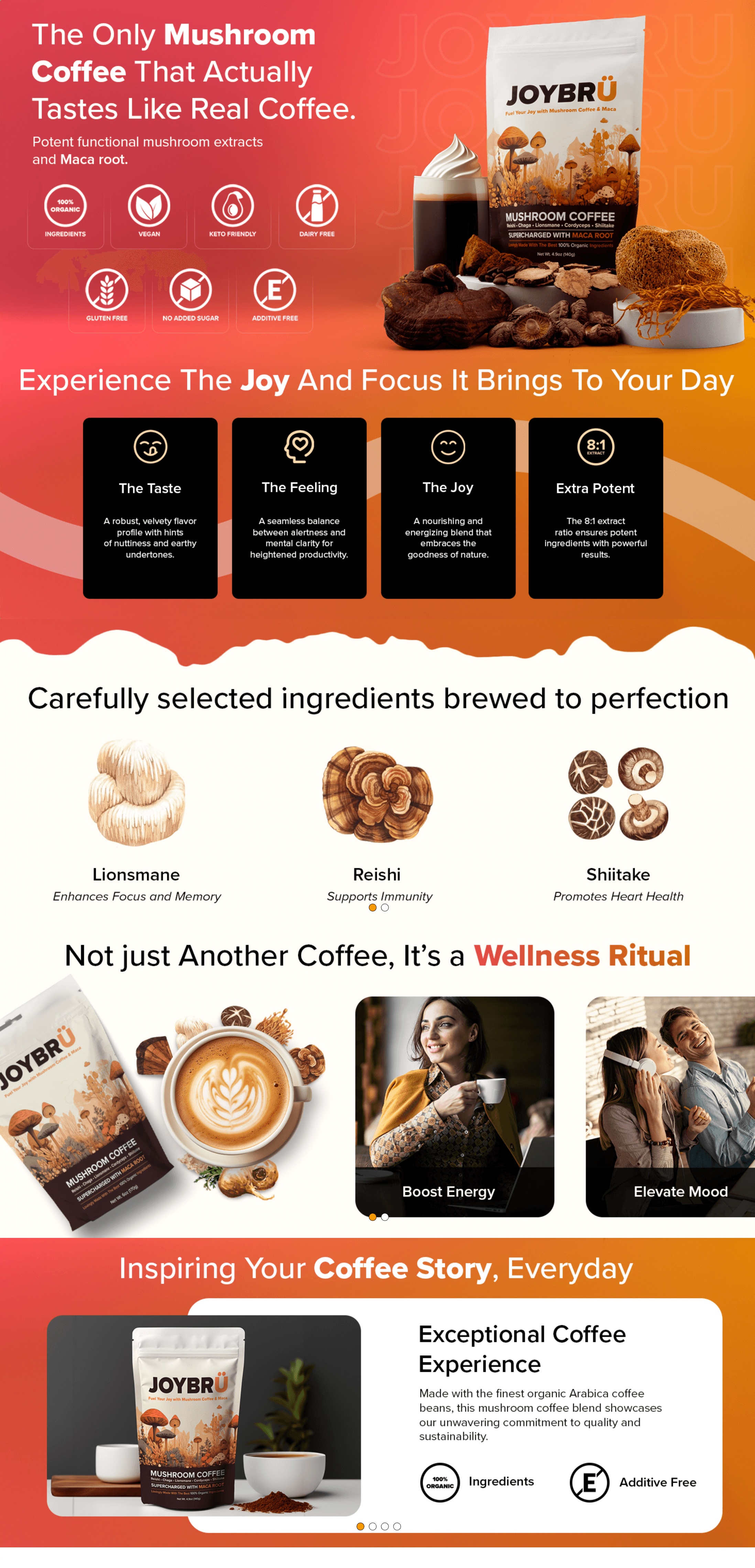 Premium A+ Content for Amazon.com: Mushroom Coffee with Maca Root (35 Servings)