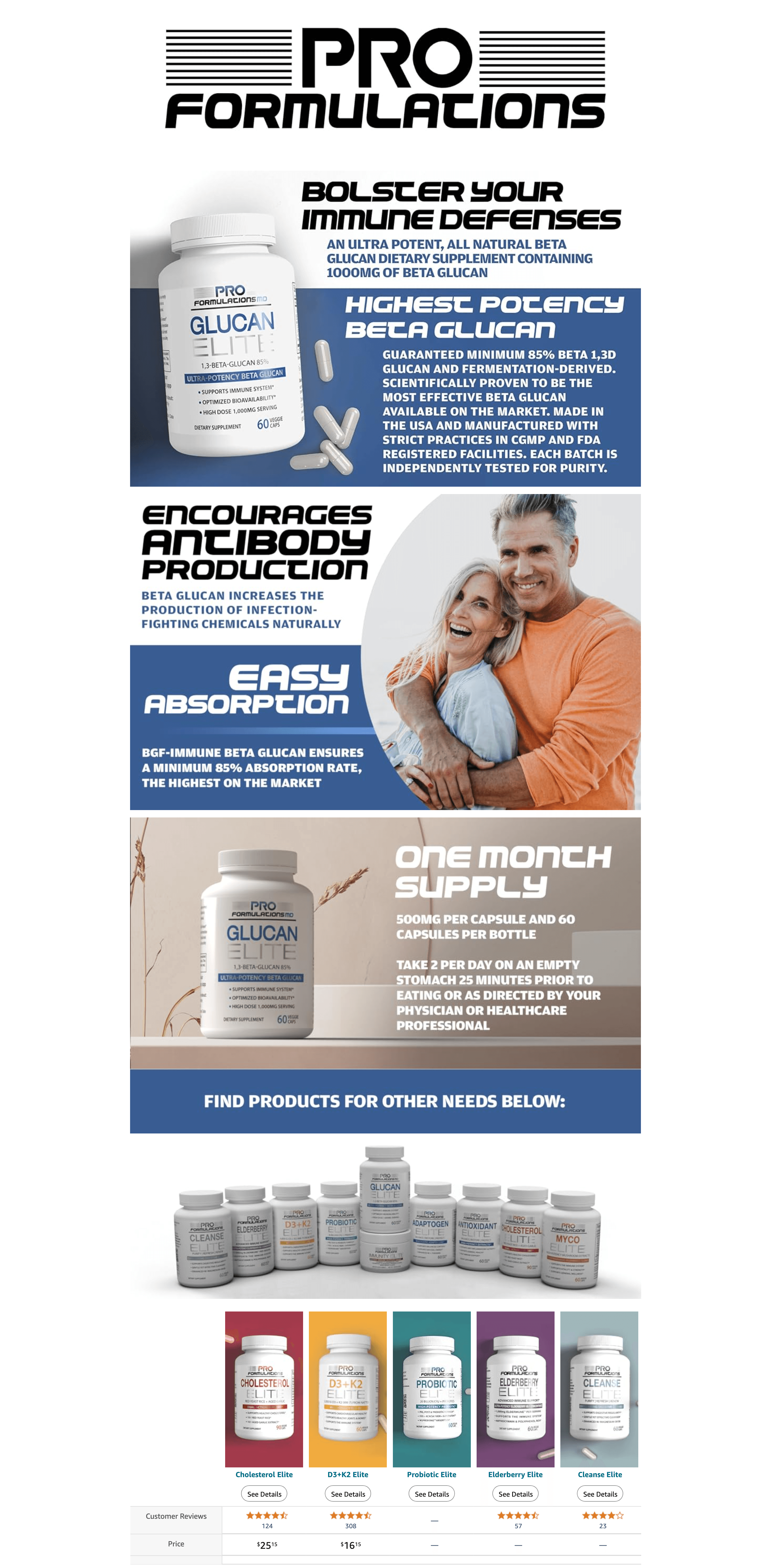 Premium A+ Content for Amazon.com: Pro Formulations MD Glucan Elite