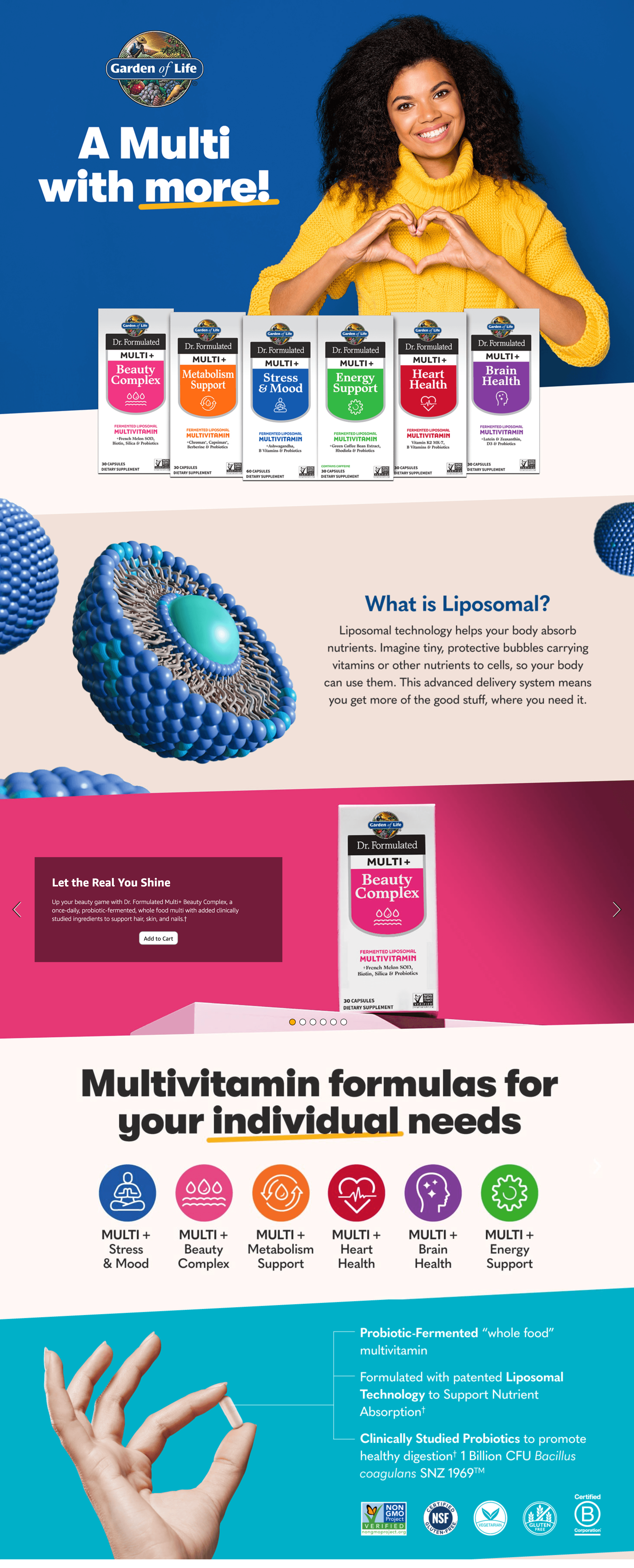 Premium A+ Content for Amazon.com: Garden of Life Dr. Formulated Multi+ Brain Health Capsules : Health &…