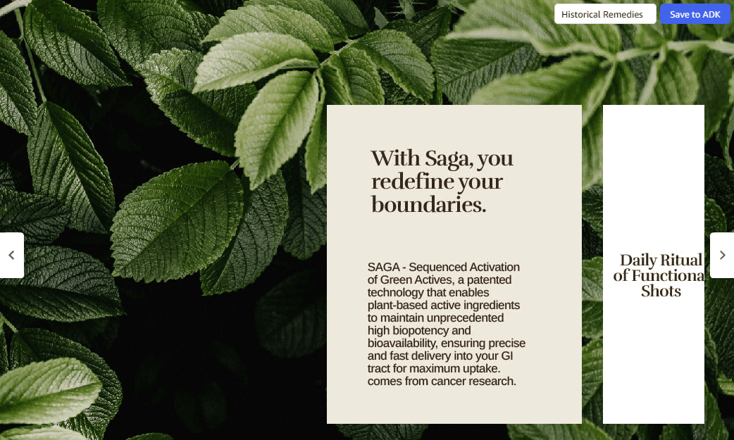 Brand Story for Amazon.com: SAGA Organic Sleep Shots