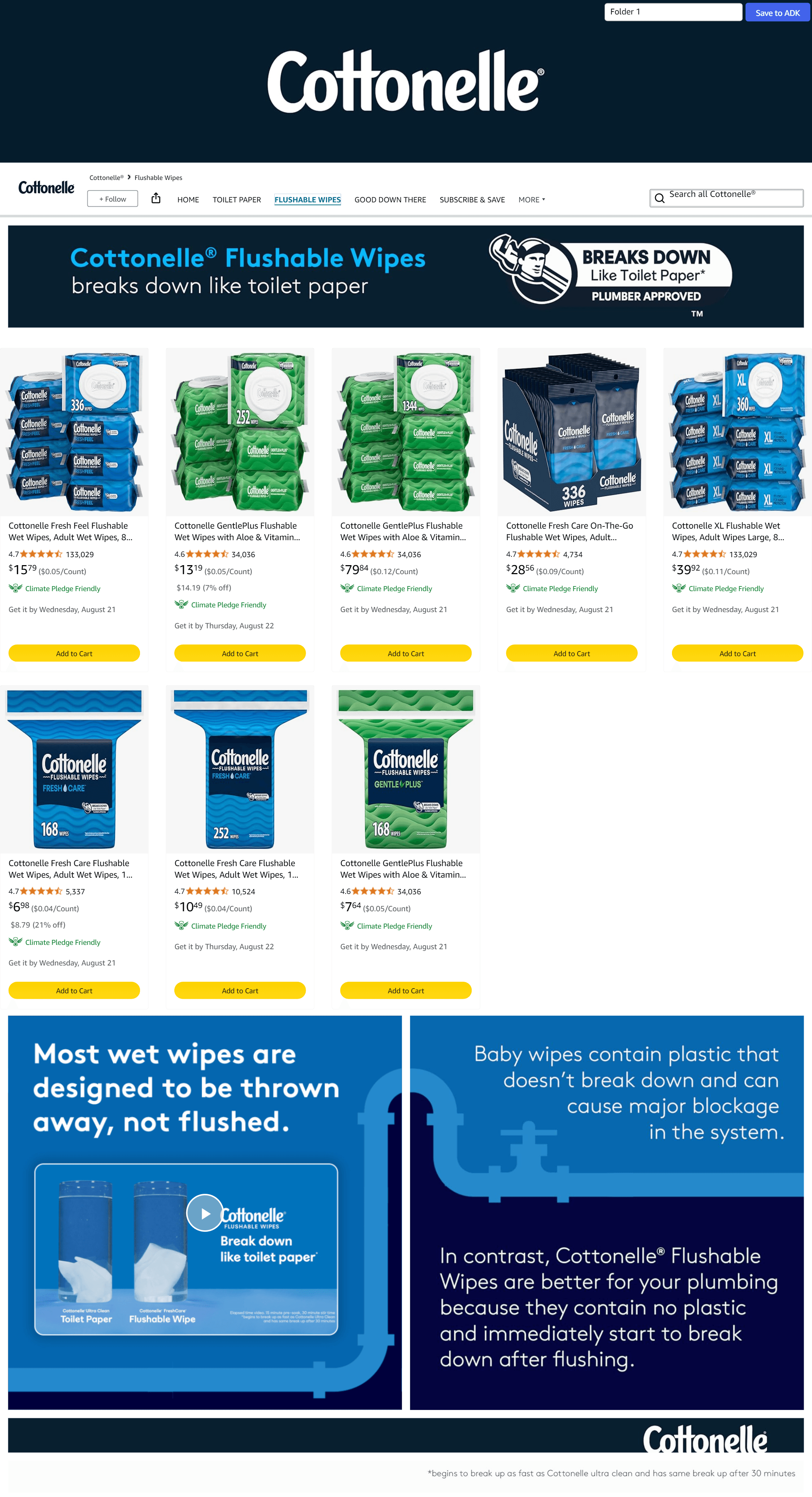 Brand Store for Amazon.com: Cottonelle®: Flushable Wipes