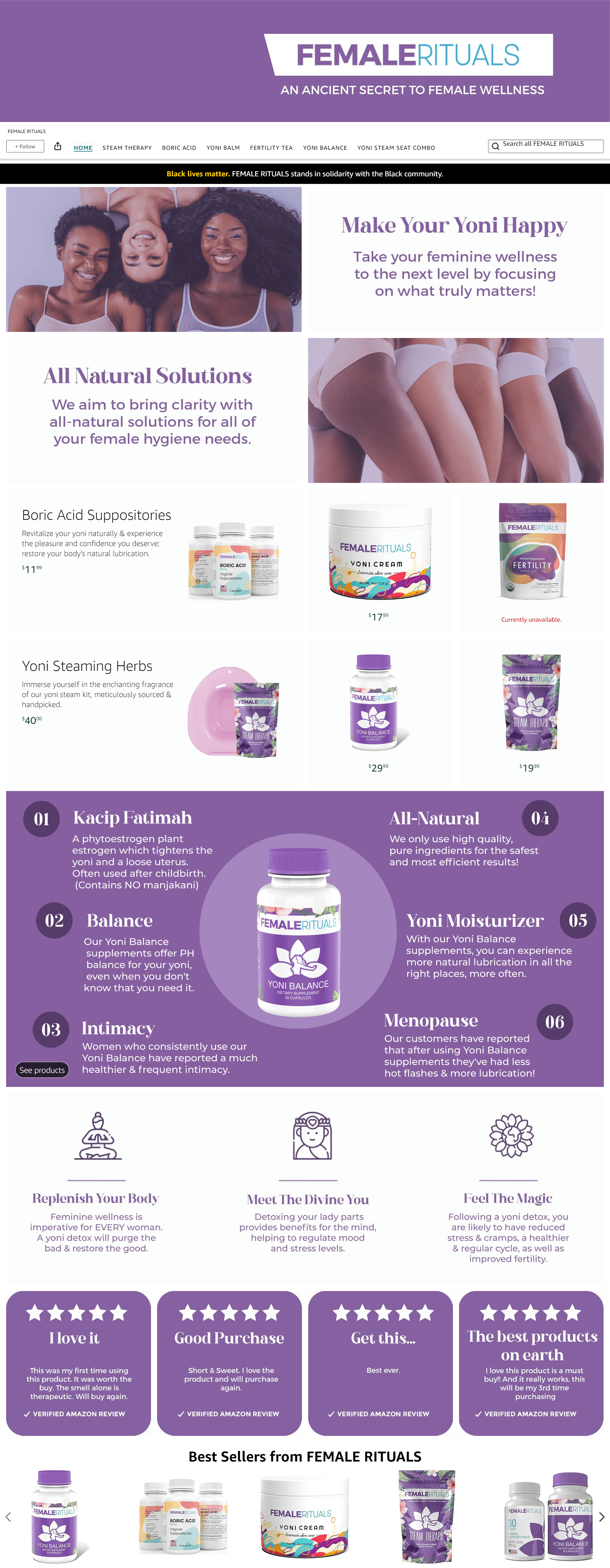 Brand Store for Amazon.com: FEMALE RITUALS
