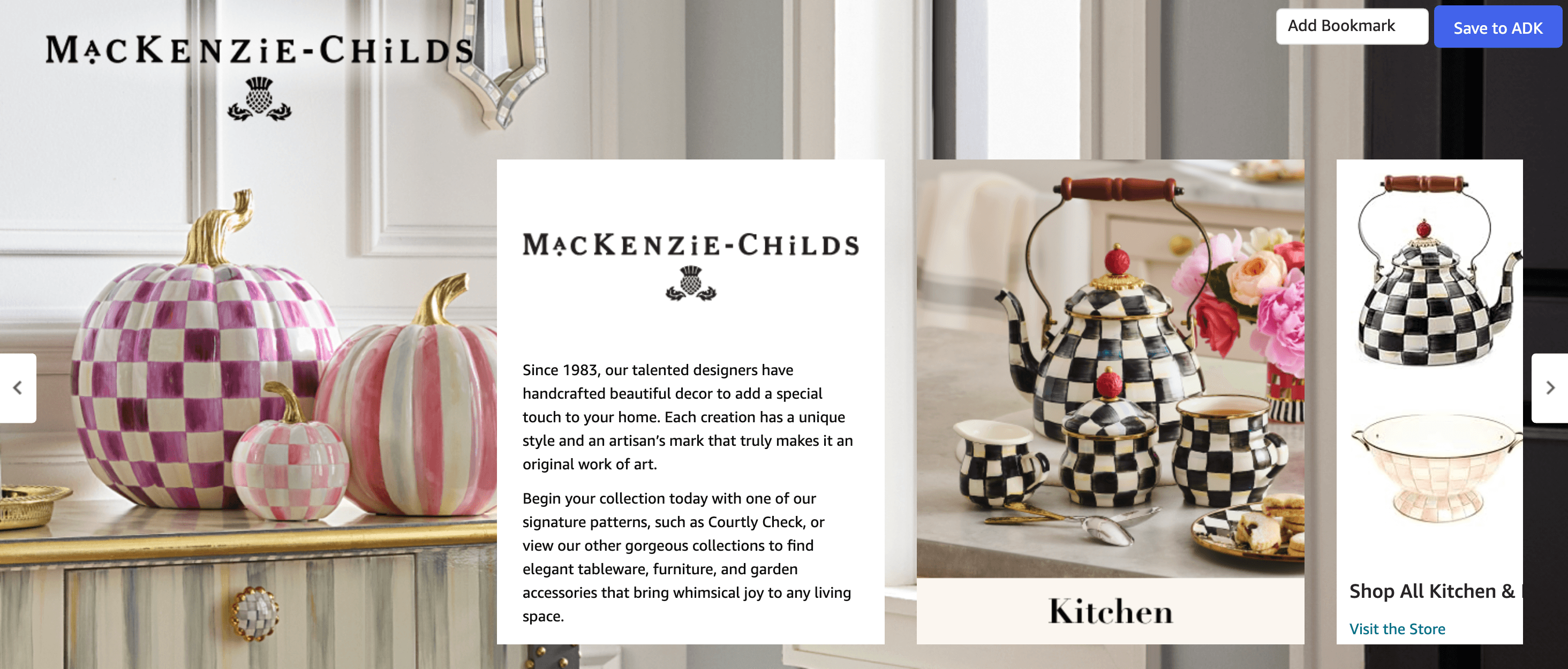 Brand Story for Amazon.com: MACKENZIE-CHILDS Enamel Colander
