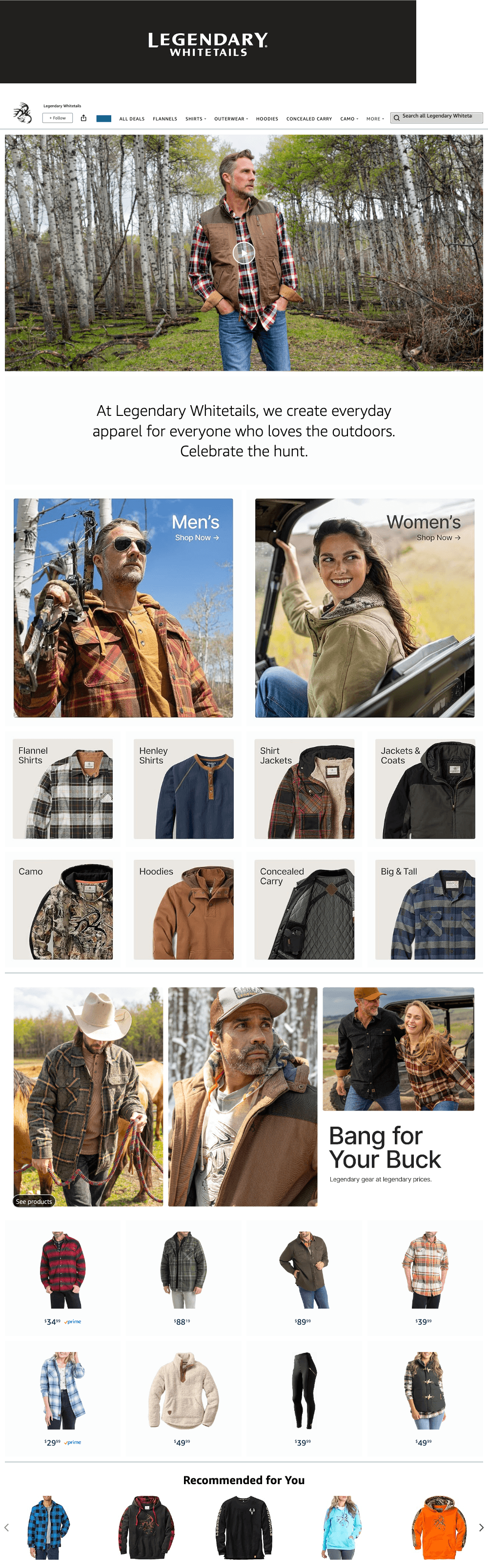 Brand Store for Amazon.com: Legendary Whitetails
