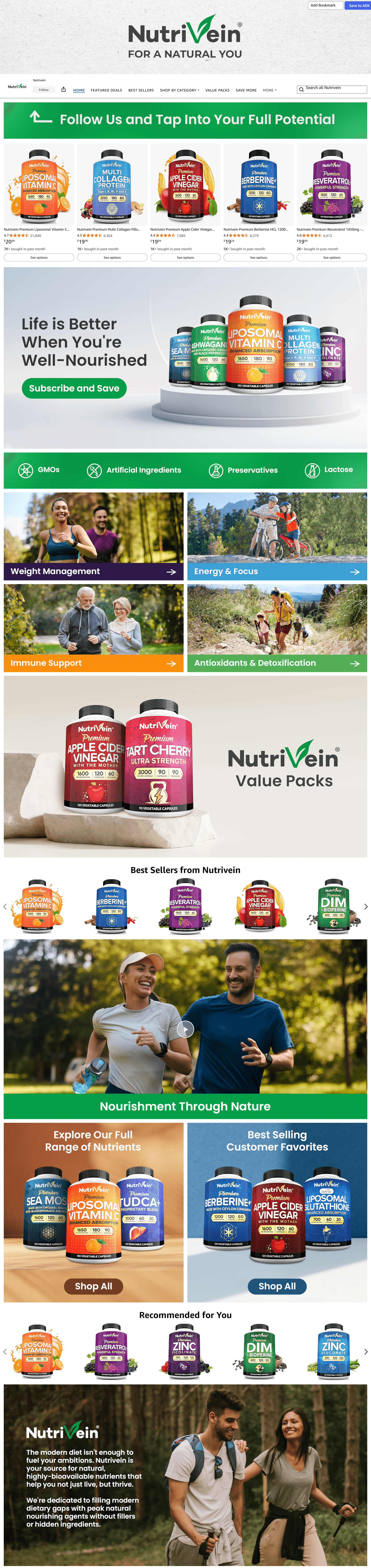 Brand Store for Amazon.com: Nutrivein