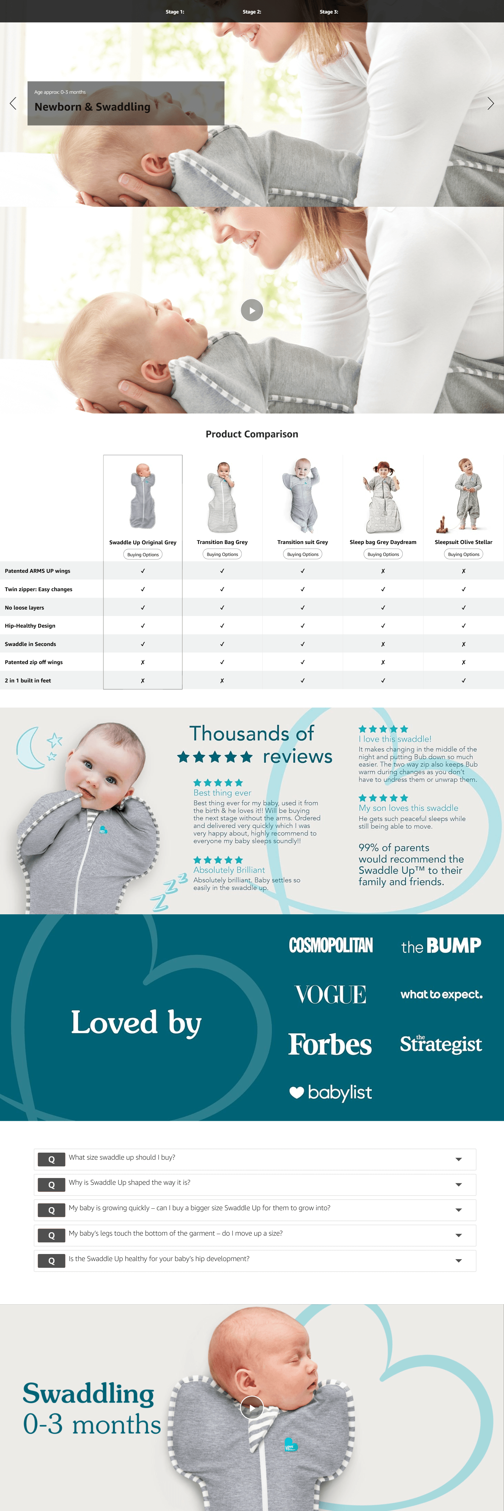 Premium A+ Content for Amazon.com: Love to Dream Swaddle UP