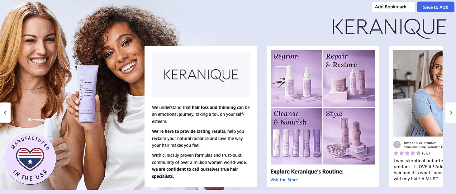 Brand Story for Amazon.com : Keranique Color Safe Shampoo and Conditioner