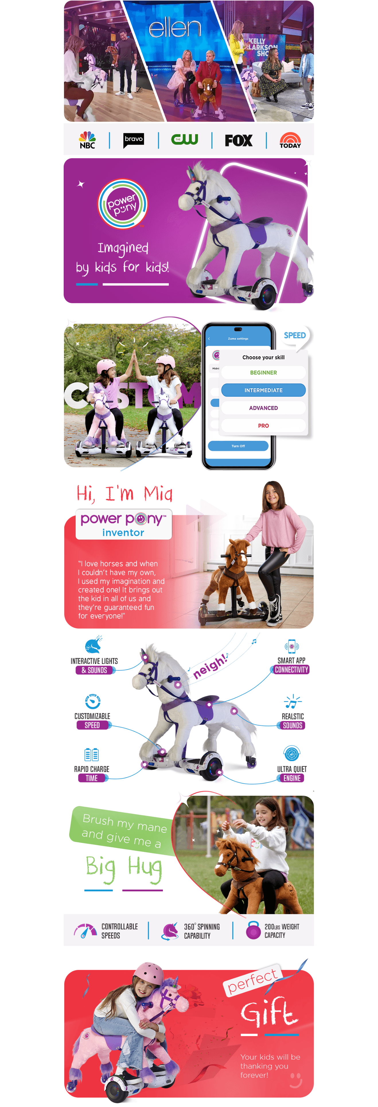 Premium A+ Content for Amazon.com: Powerpony Ride On Unicorn Hoverboard