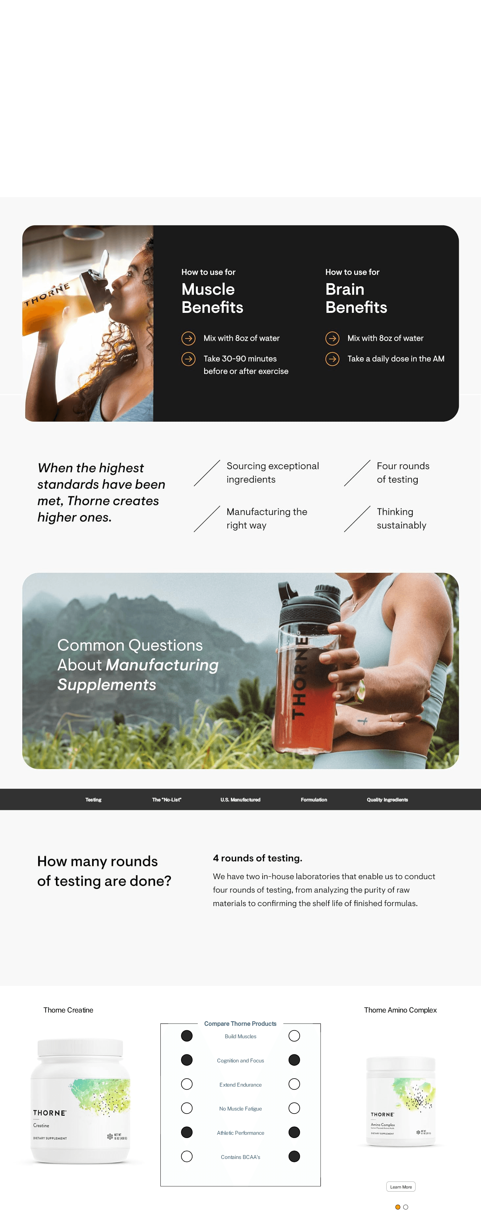 Premium A+ Content for Amazon.com: THORNE Creatine
