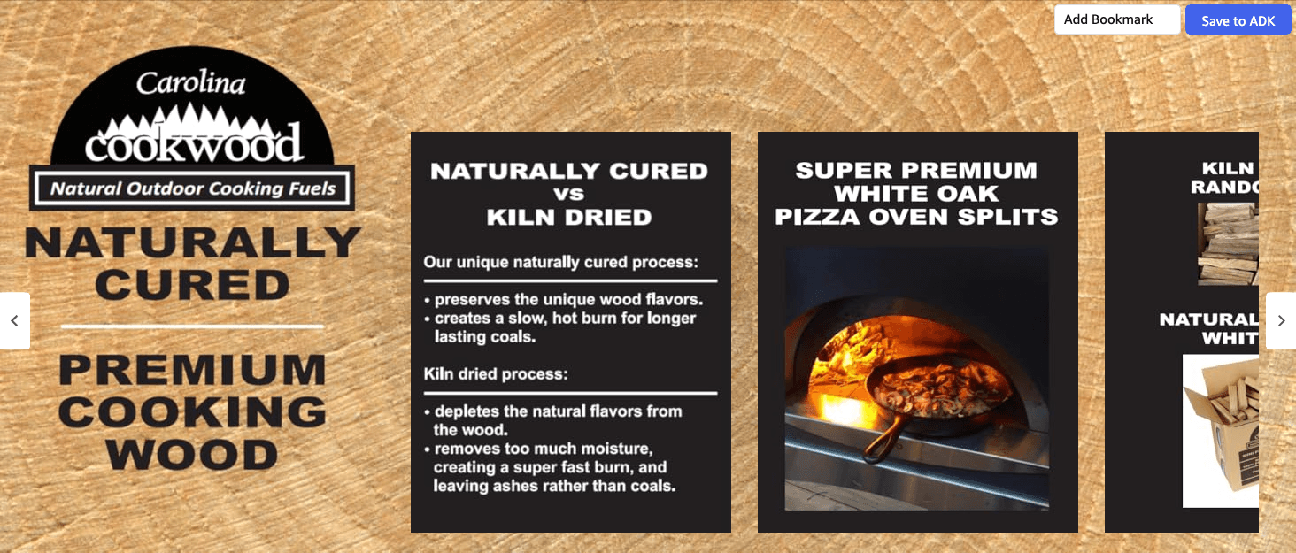 Brand Story for Amazon.com: Carolina Cookwood Mini Pizza Oven Wood 6 Inch Firewood Pizza Logs Naturally…