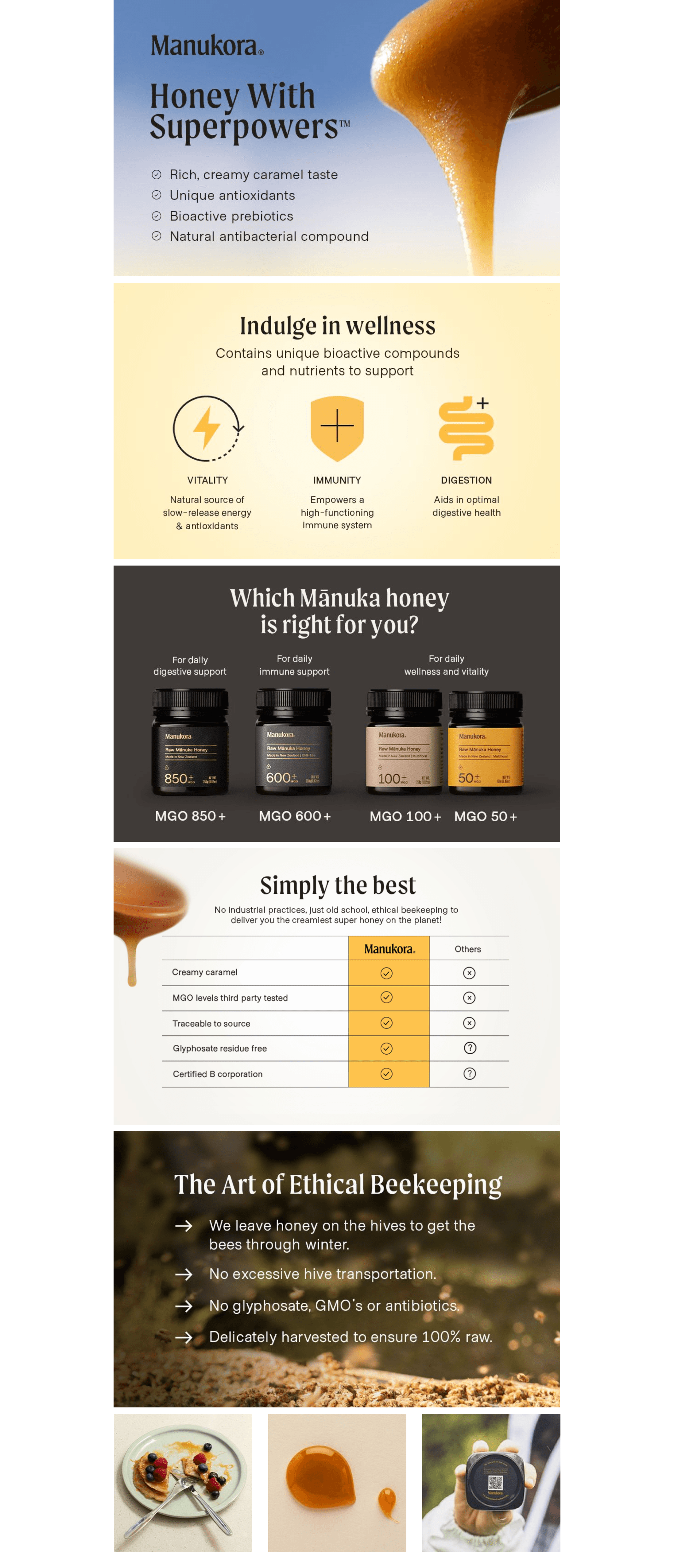 Premium A+ Content for Amazon.com : Manukora Raw Manuka Honey