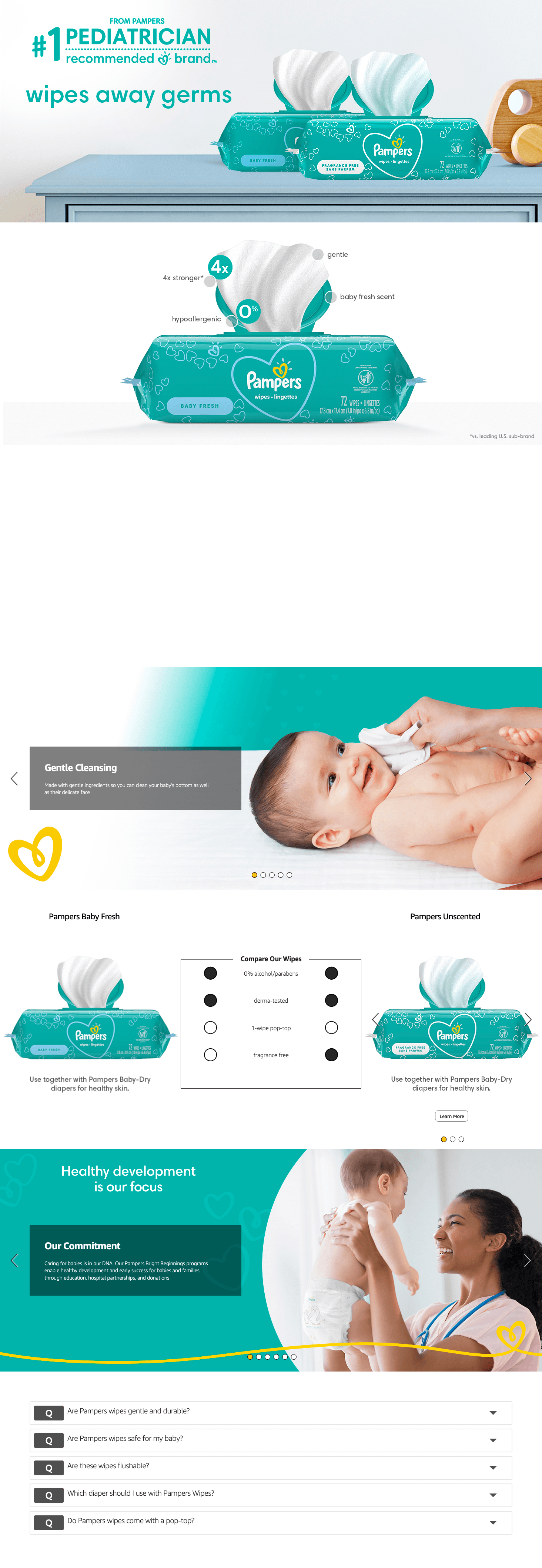 Premium A+ Content for Amazon.com: Pampers Baby Clean Wipes