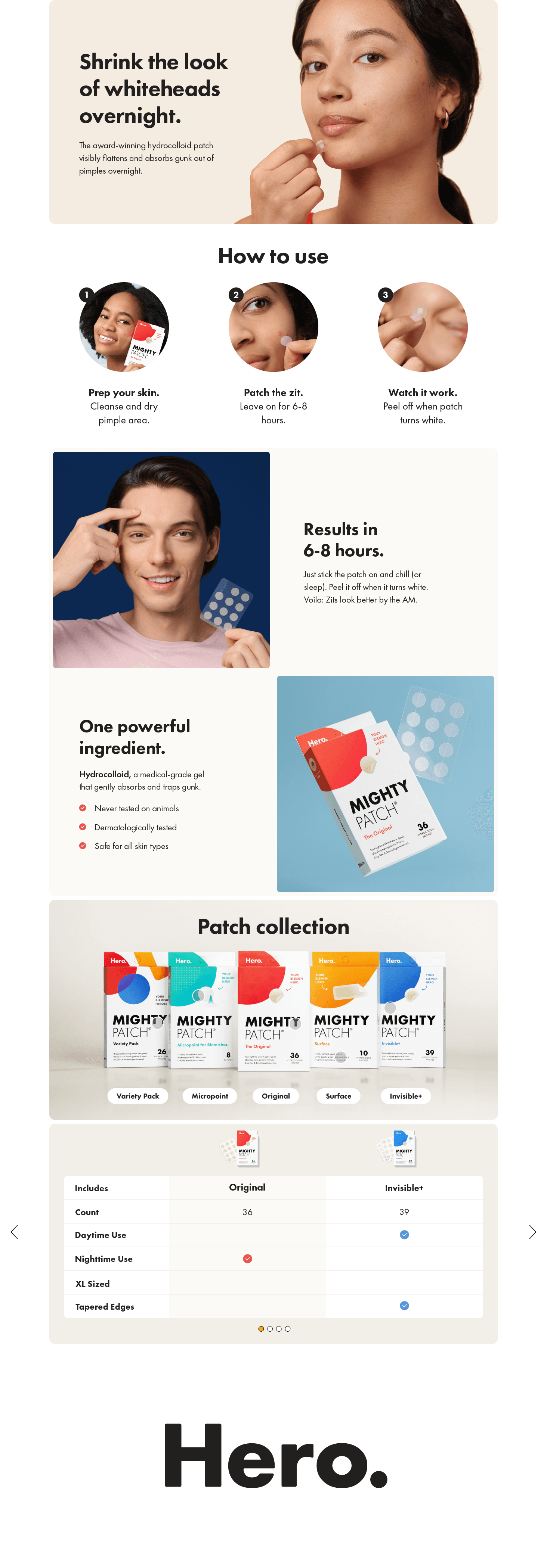 Premium A+ Content for Amazon.com: Mighty Patch™ Original patch from Hero Cosmetics